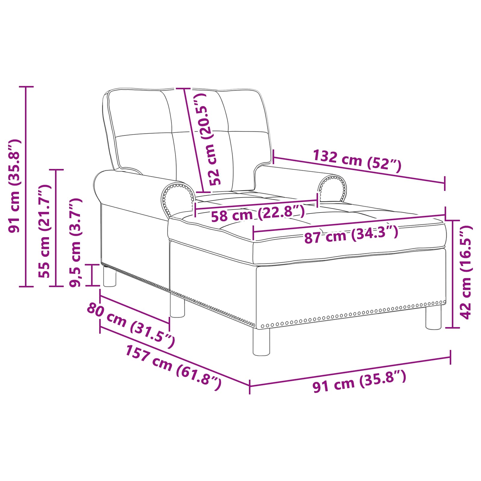 vidaXL Chaise Lounge met kussen Lichtgrijs 91 x 157 x 91 cm Stof