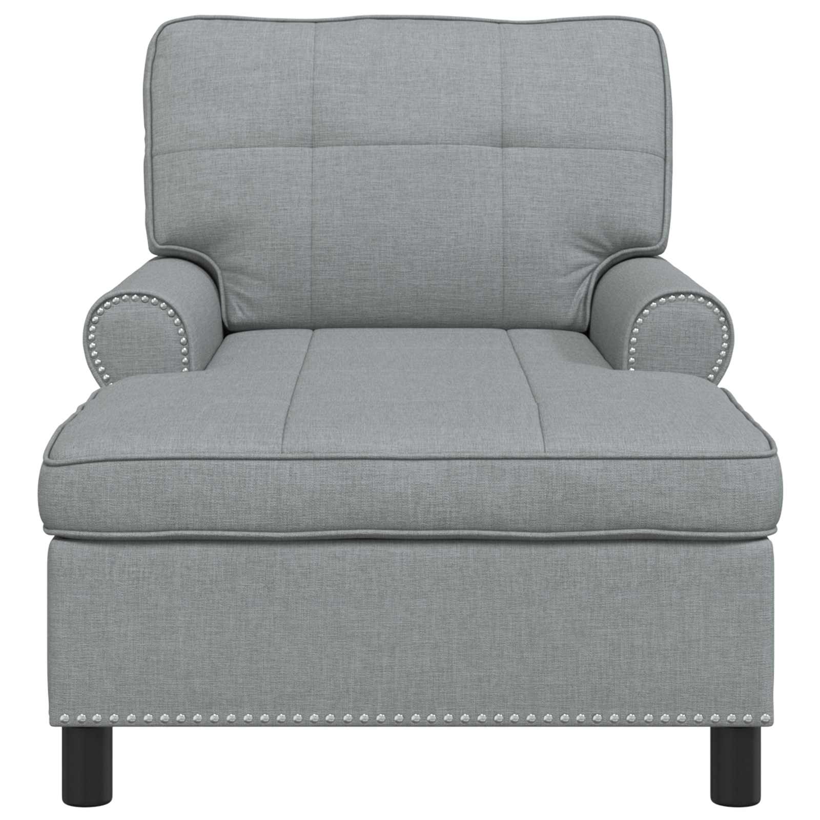 vidaXL Chaise Lounge met kussen Lichtgrijs 91 x 157 x 91 cm Stof