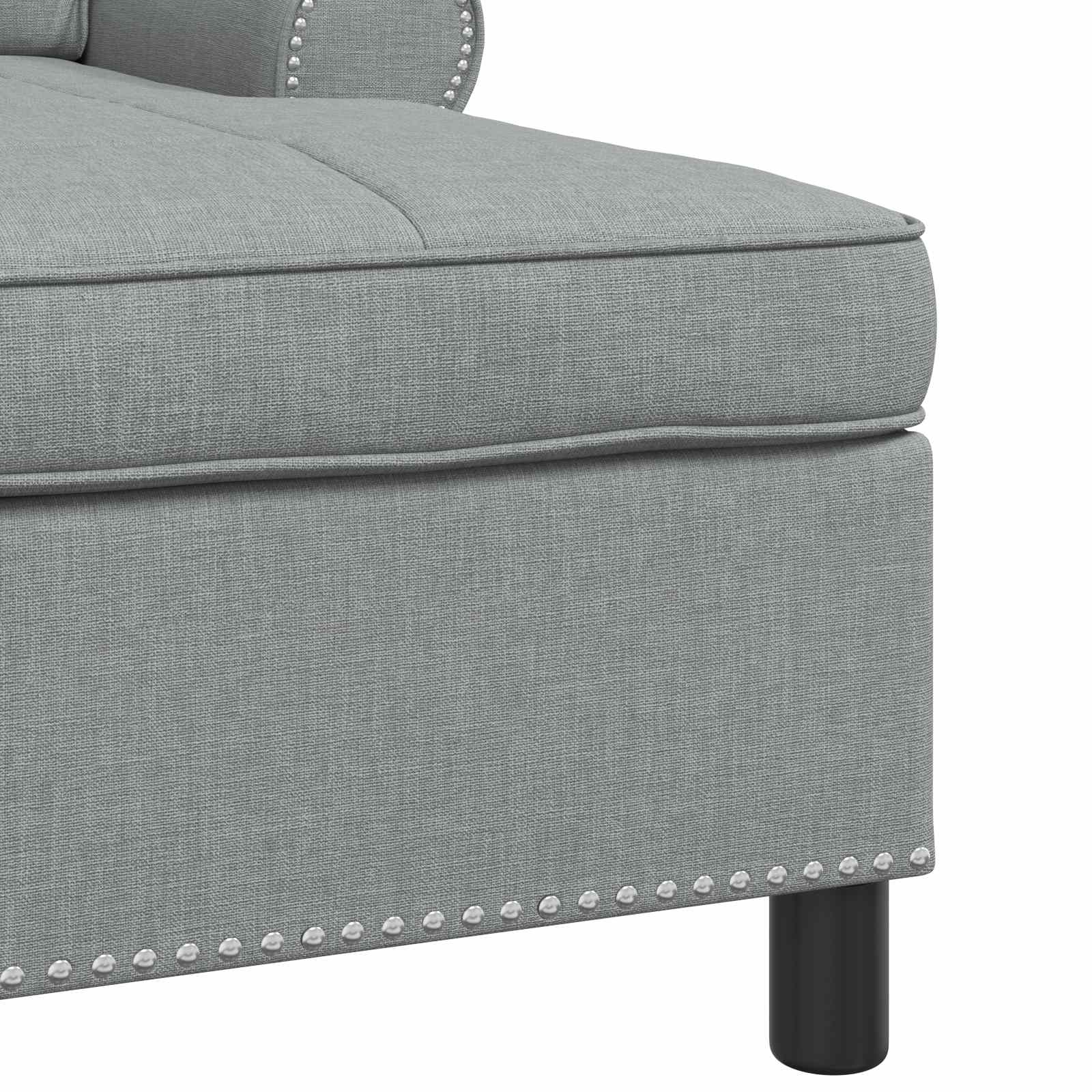 vidaXL Chaise Lounge met kussen Lichtgrijs 91 x 157 x 91 cm Stof