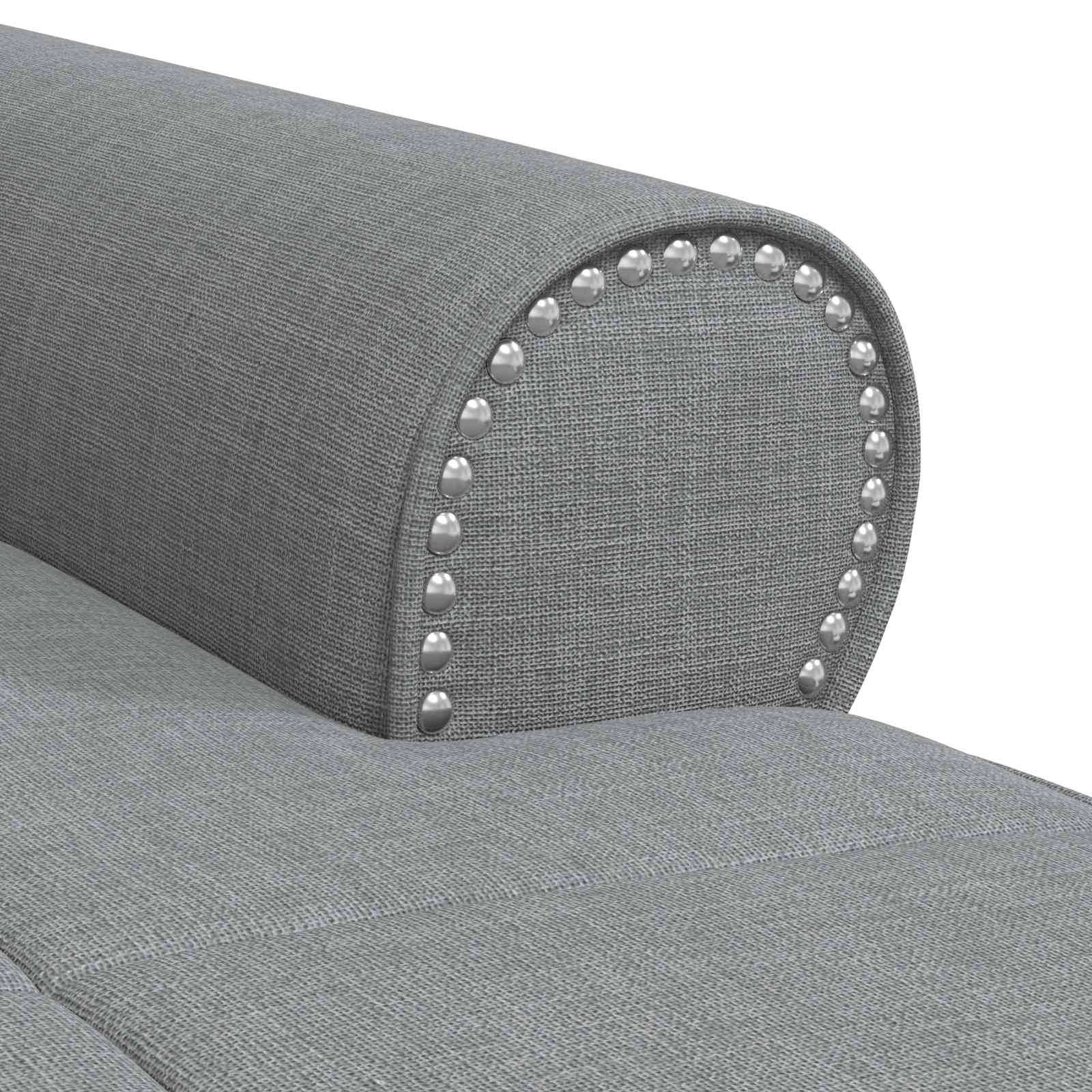 vidaXL Chaise Lounge met kussen Lichtgrijs 91 x 157 x 91 cm Stof
