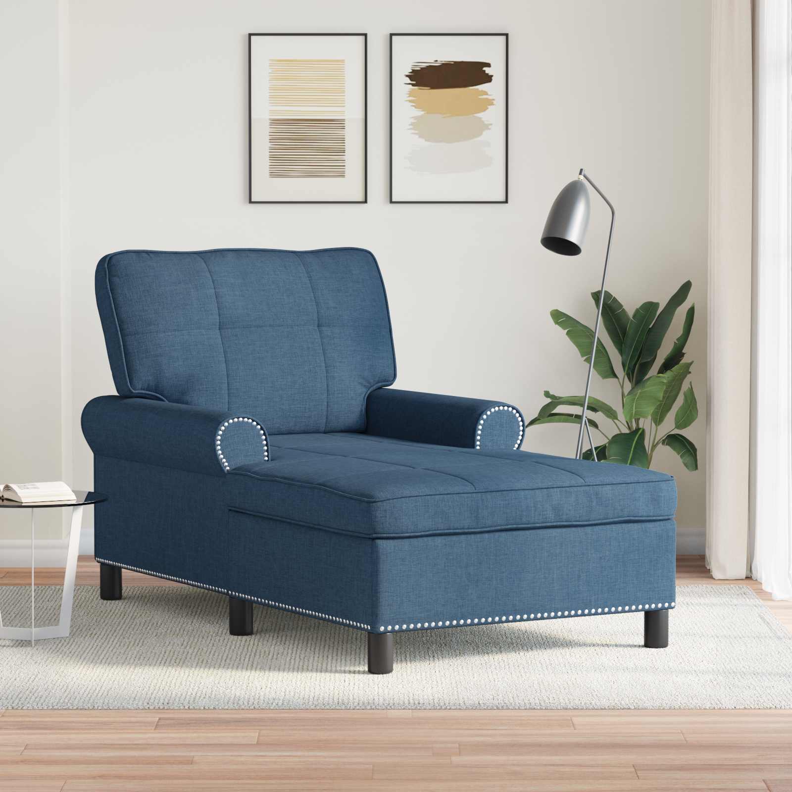 vidaXL Chaise Lounge met kussen Lichtgrijs 91 x 157 x 91 cm Stof