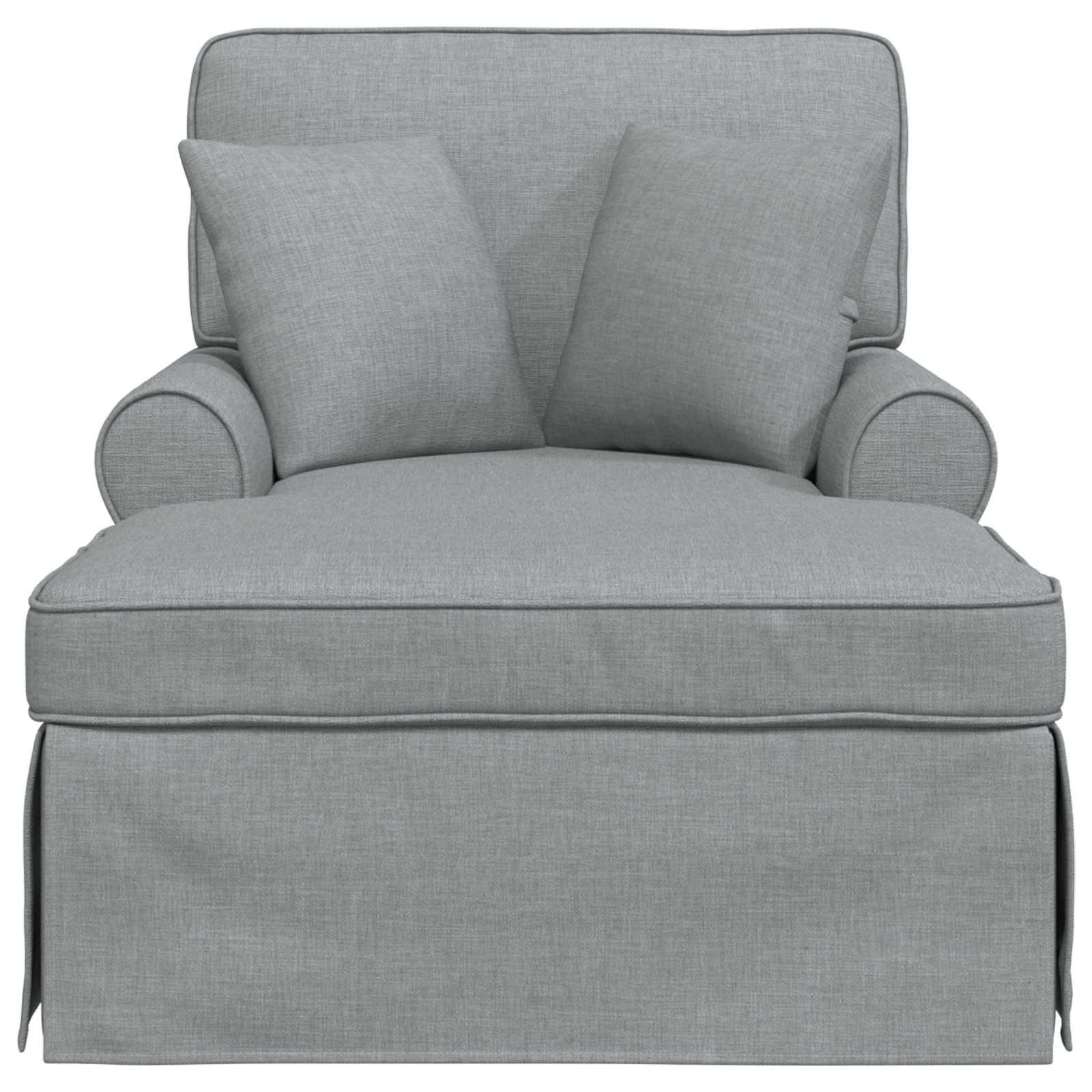 vidaXL Chaise Lounge met Rok Lichtgrijs 91 x 157 x 91 cm Stof