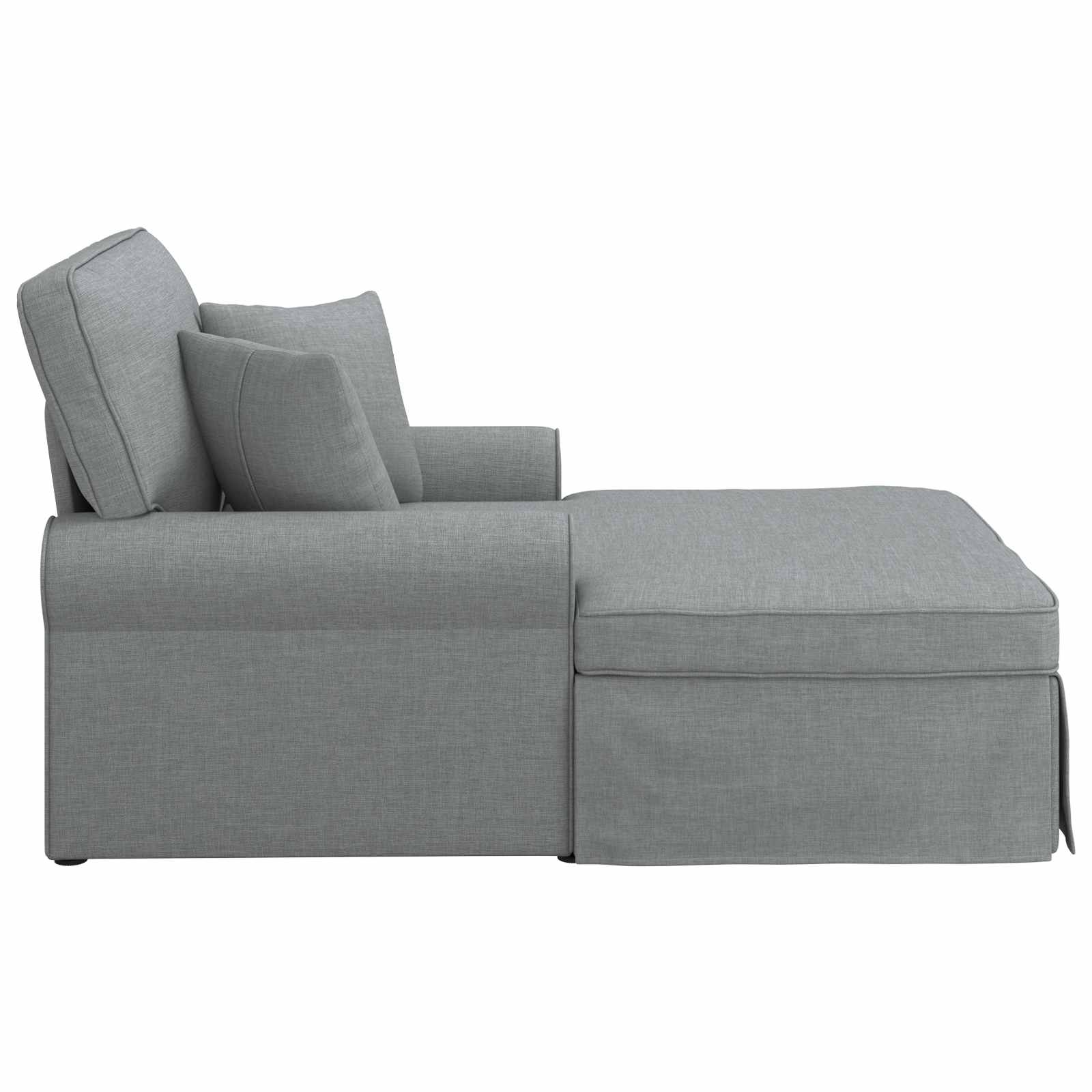 vidaXL Chaise Lounge met Rok Lichtgrijs 91 x 157 x 91 cm Stof