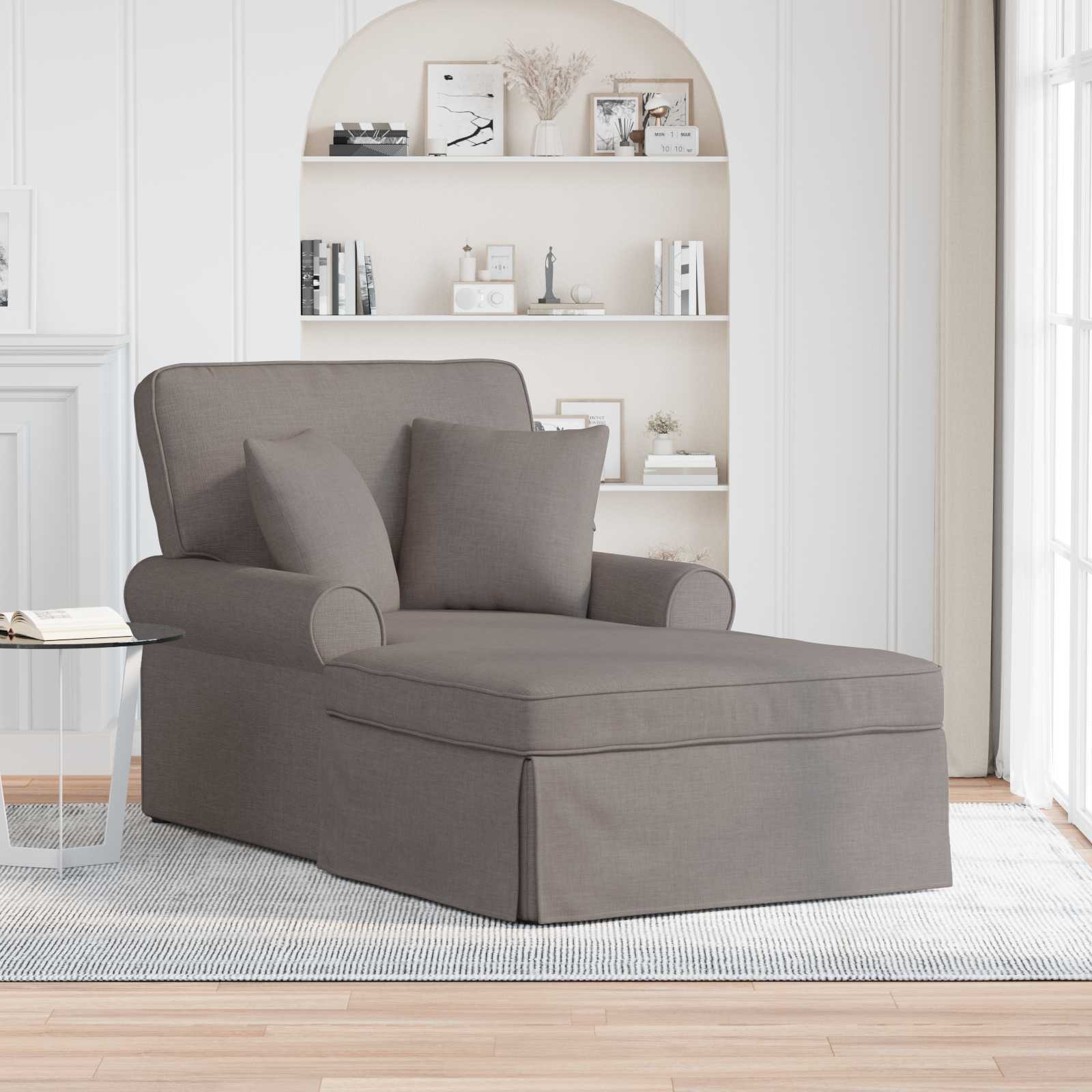 vidaXL Chaise Lounge met Rok Lichtgrijs 91 x 157 x 91 cm Stof