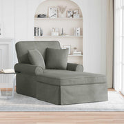 vidaXL Chaise Lounge met Rok met kussen Lichtgrijs 91 x 157 x 91 cm