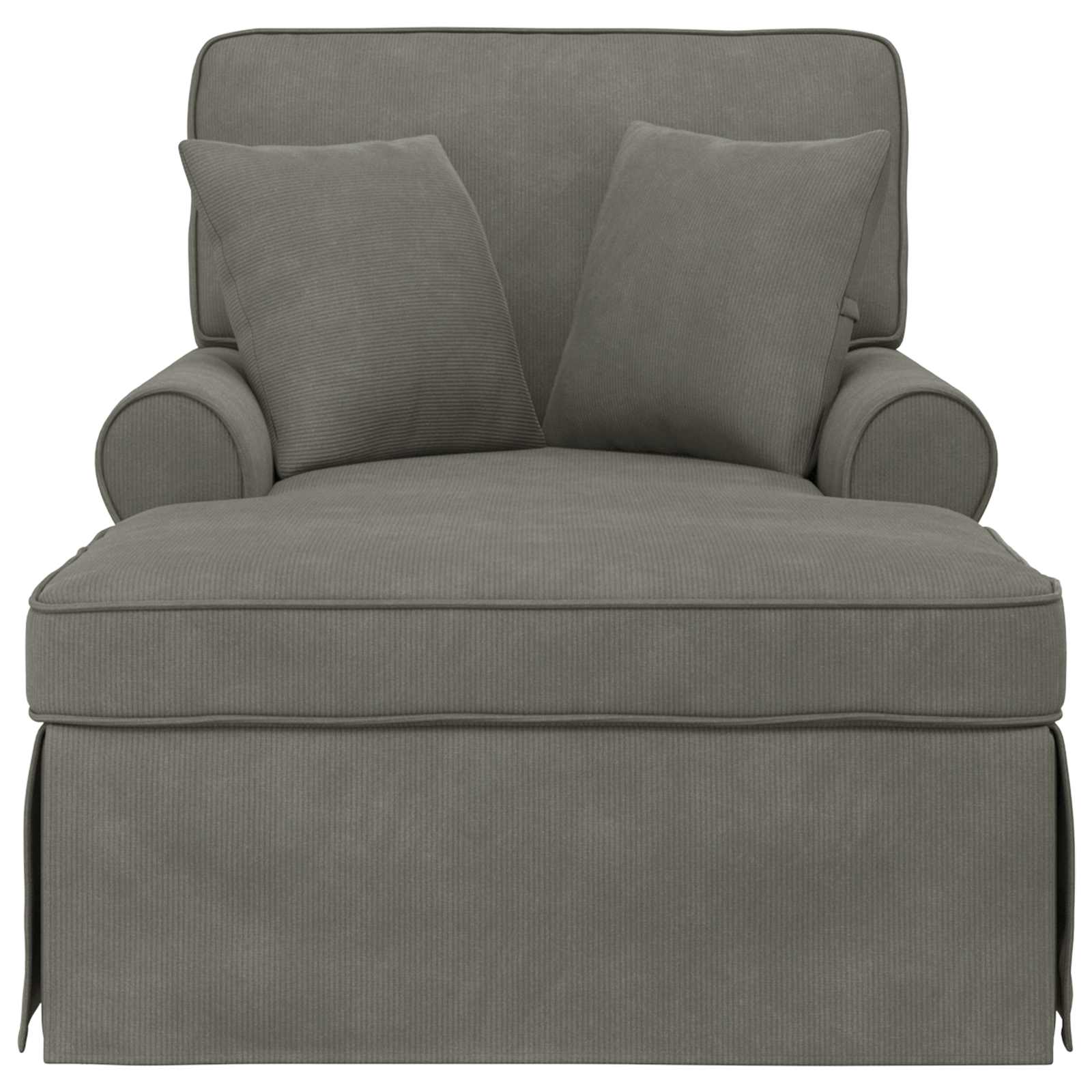 vidaXL Chaise Lounge met Rok met kussen Lichtgrijs 91 x 157 x 91 cm