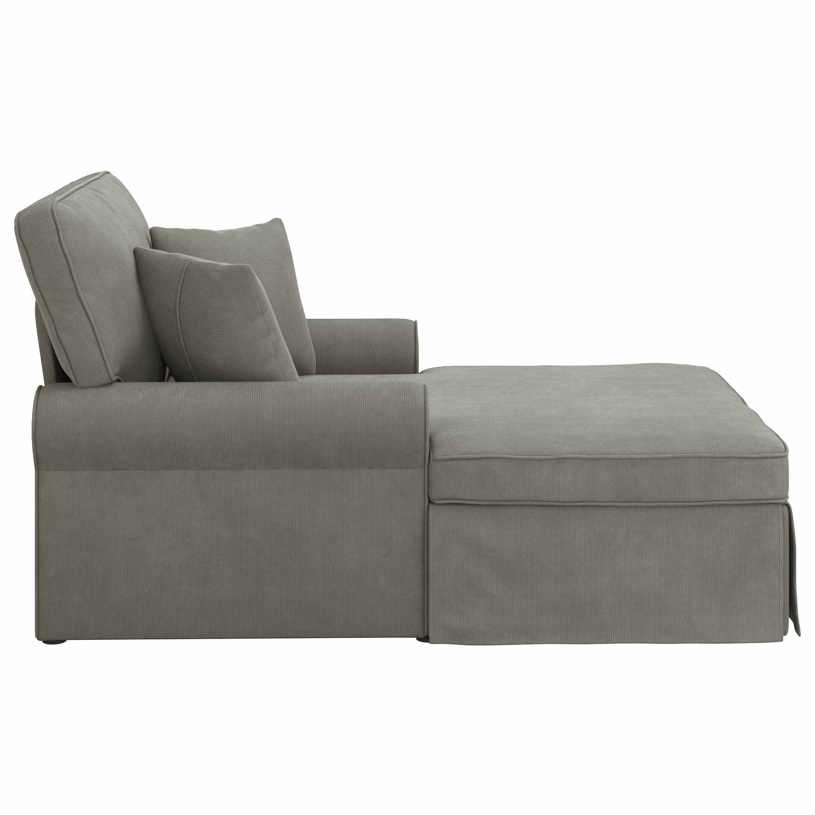 vidaXL Chaise Lounge met Rok met kussen Lichtgrijs 91 x 157 x 91 cm