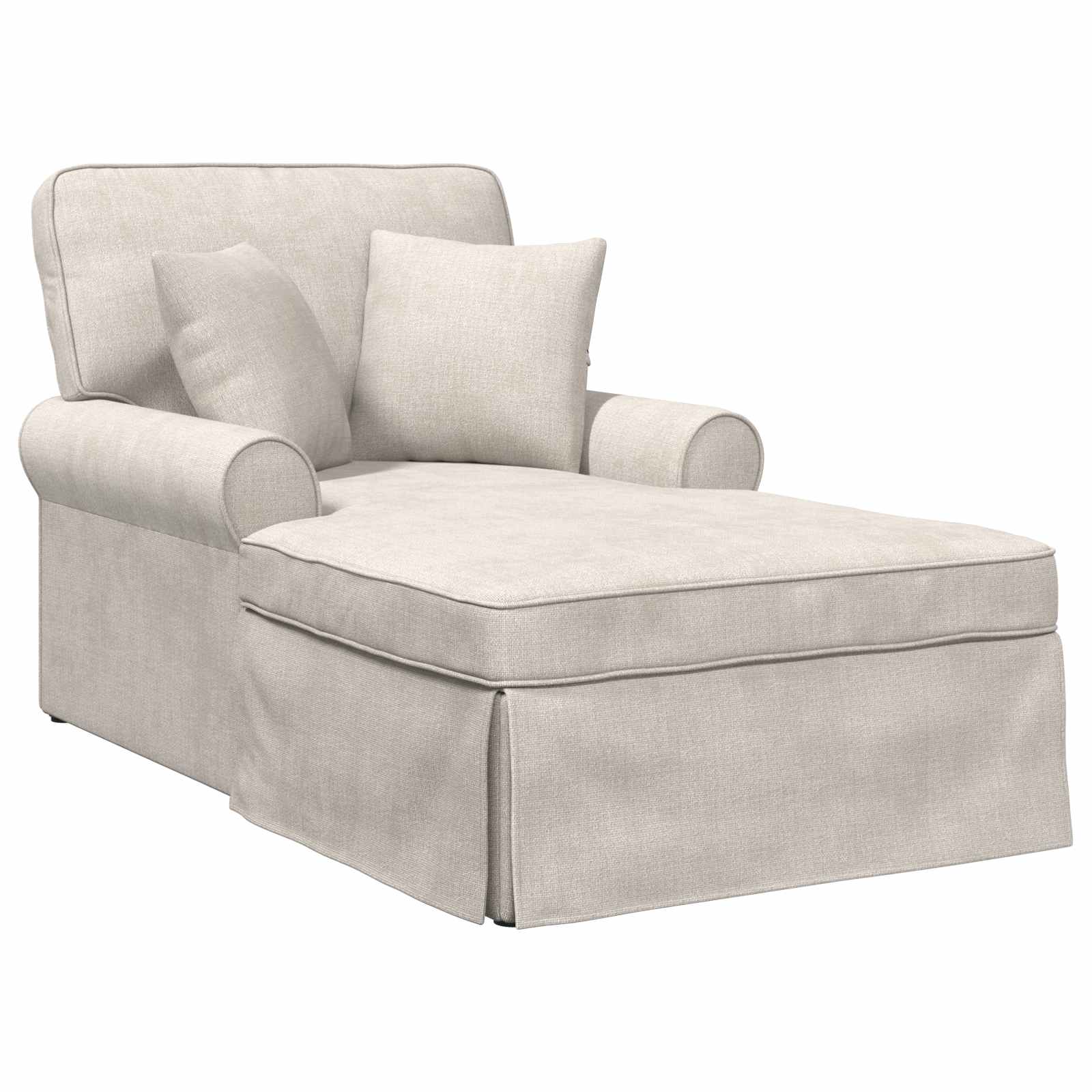 vidaXL Chaise Lounge met Rok Crèmekleurig 157 x 91 x 91 cm ARES