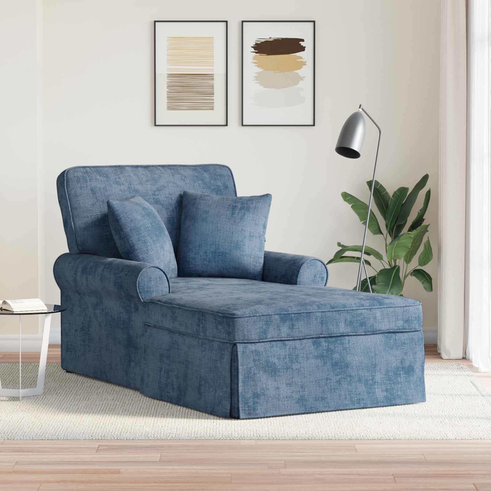 vidaXL Chaise Lounge met Rok Crèmekleurig 157 x 91 x 91 cm ARES