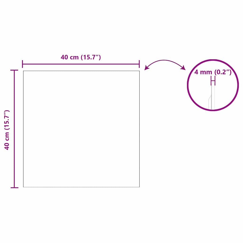 vidaXL Wandspiegel 40 x 40 cm gehard glas
