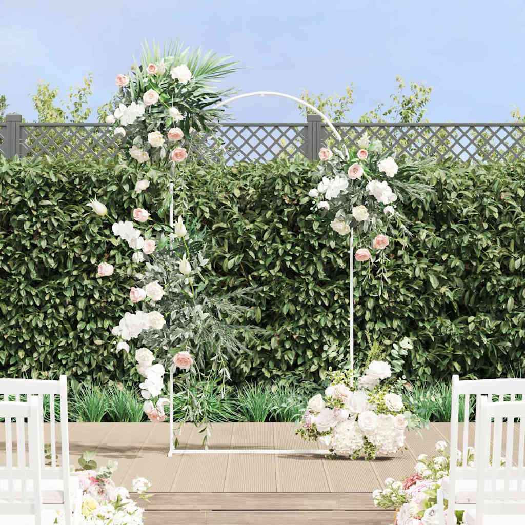 vidaXL Trouwrand Wit 100 x 39 x 200 cm Staal
