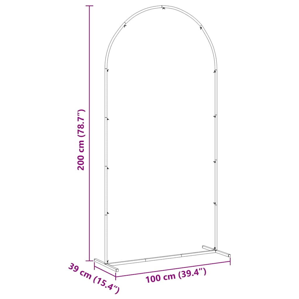 vidaXL Trouwrand Wit 100 x 39 x 200 cm Staal