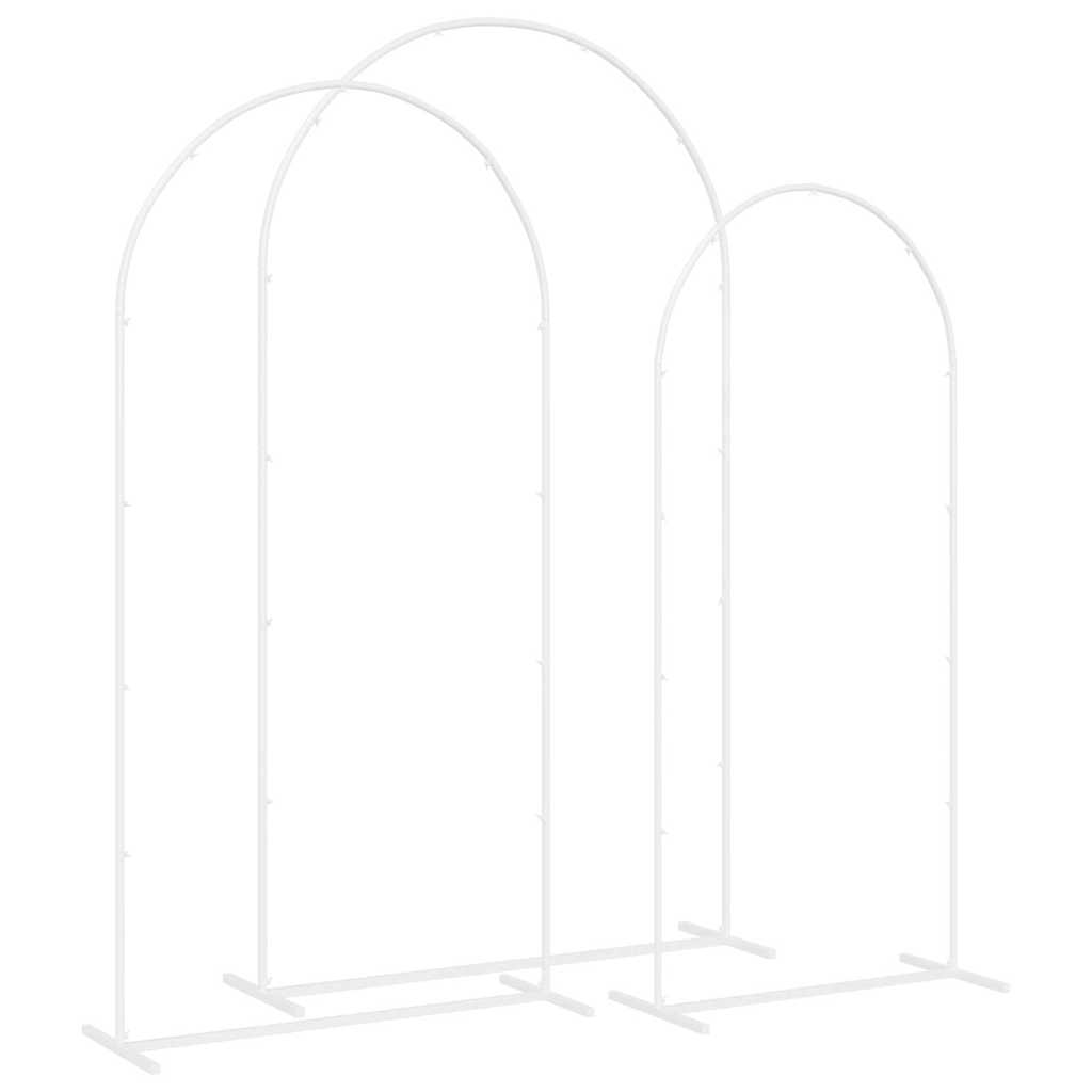 vidaXL Trouwrand 3 pcs Wit Staal