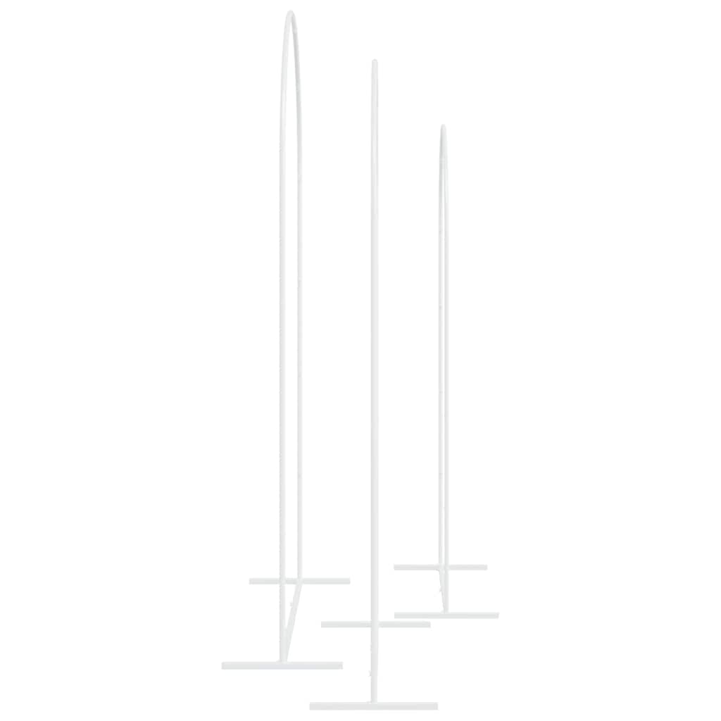vidaXL Trouwrand 3 pcs Wit Staal
