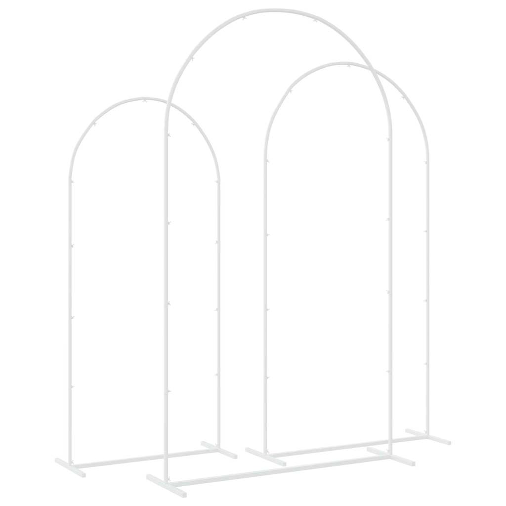 vidaXL Trouwrand 3 pcs Wit Staal