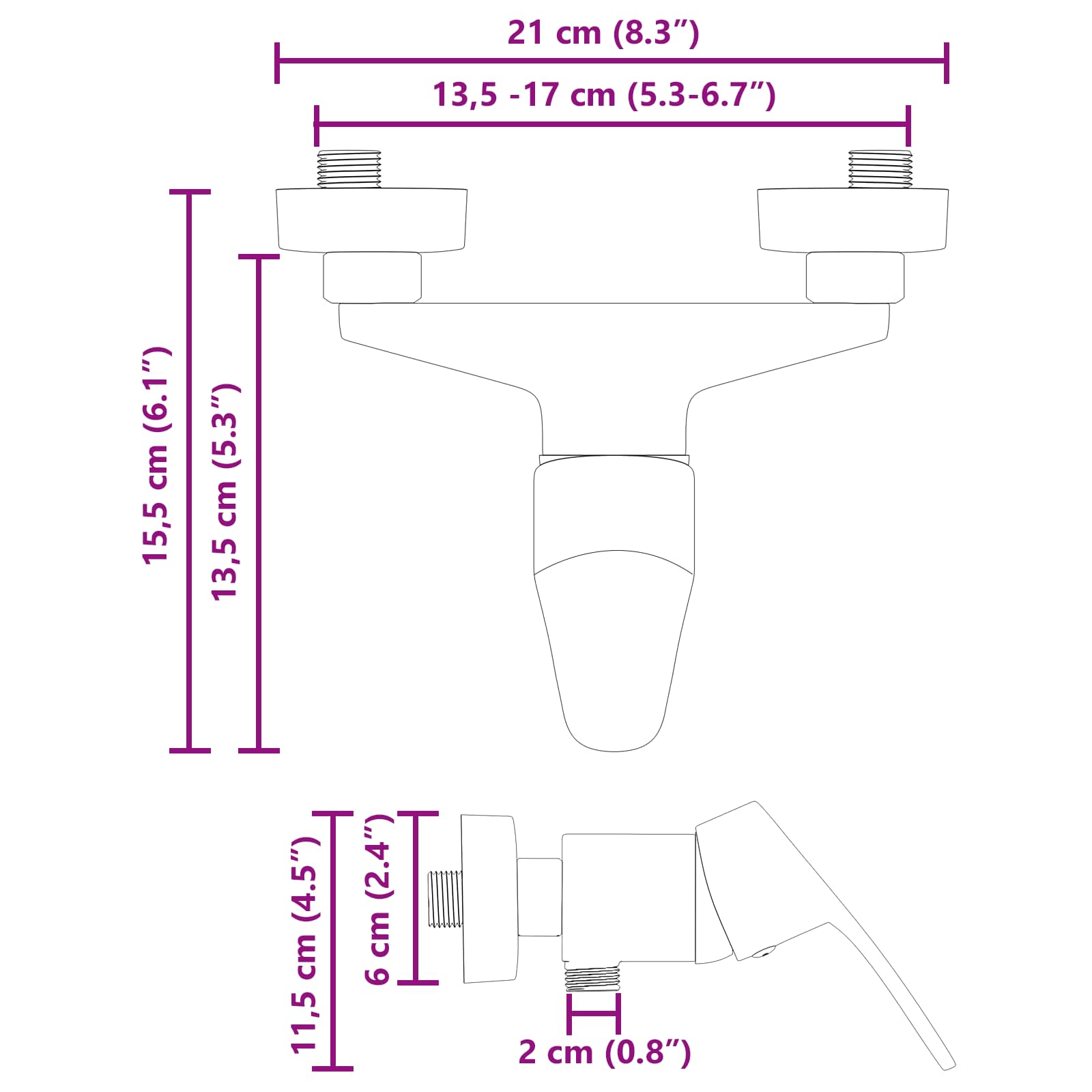 vidaXL Douchemengkraan Chroom G 1 / 2 inch