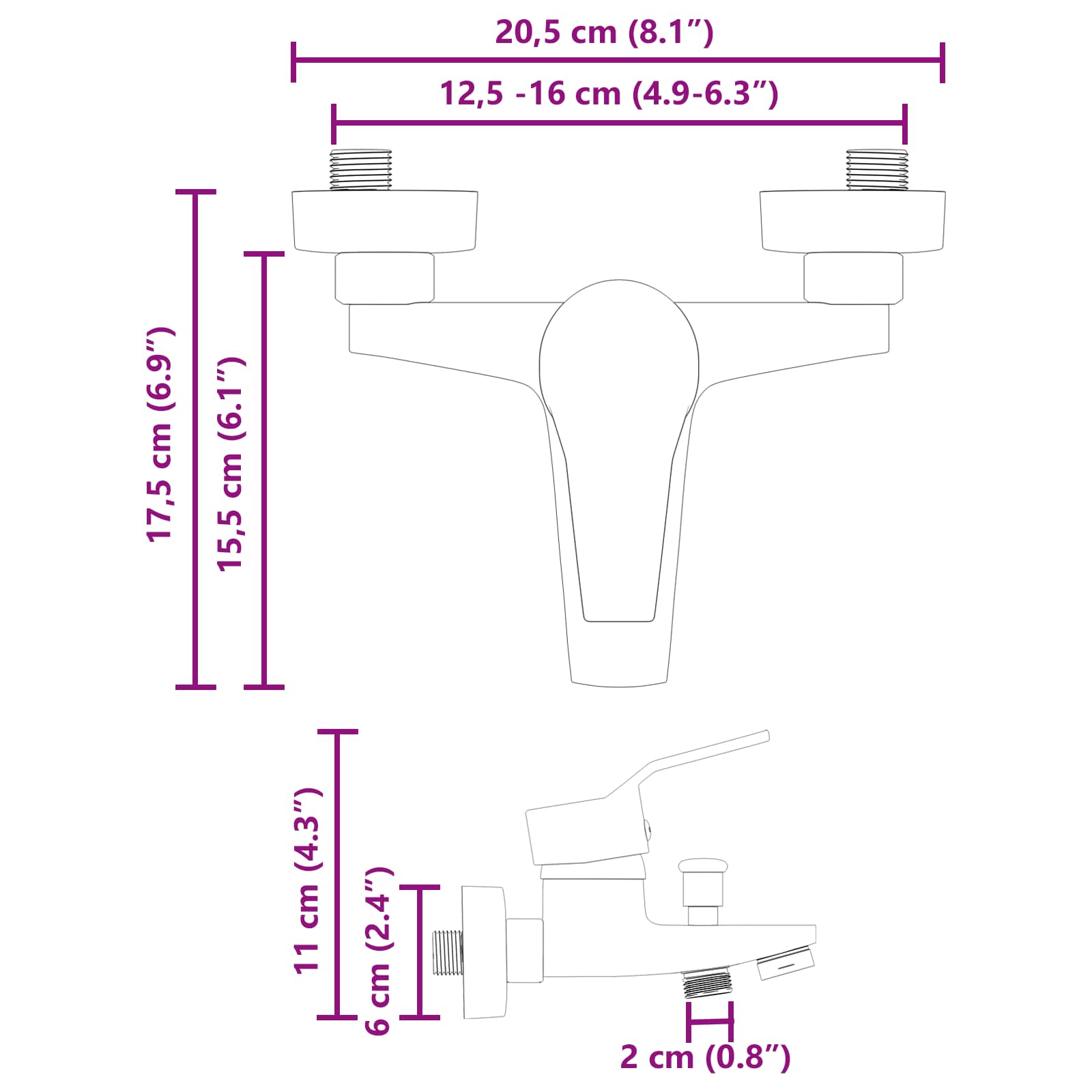 vidaXL Douchemengkraan Chroom G 1 / 2 inch