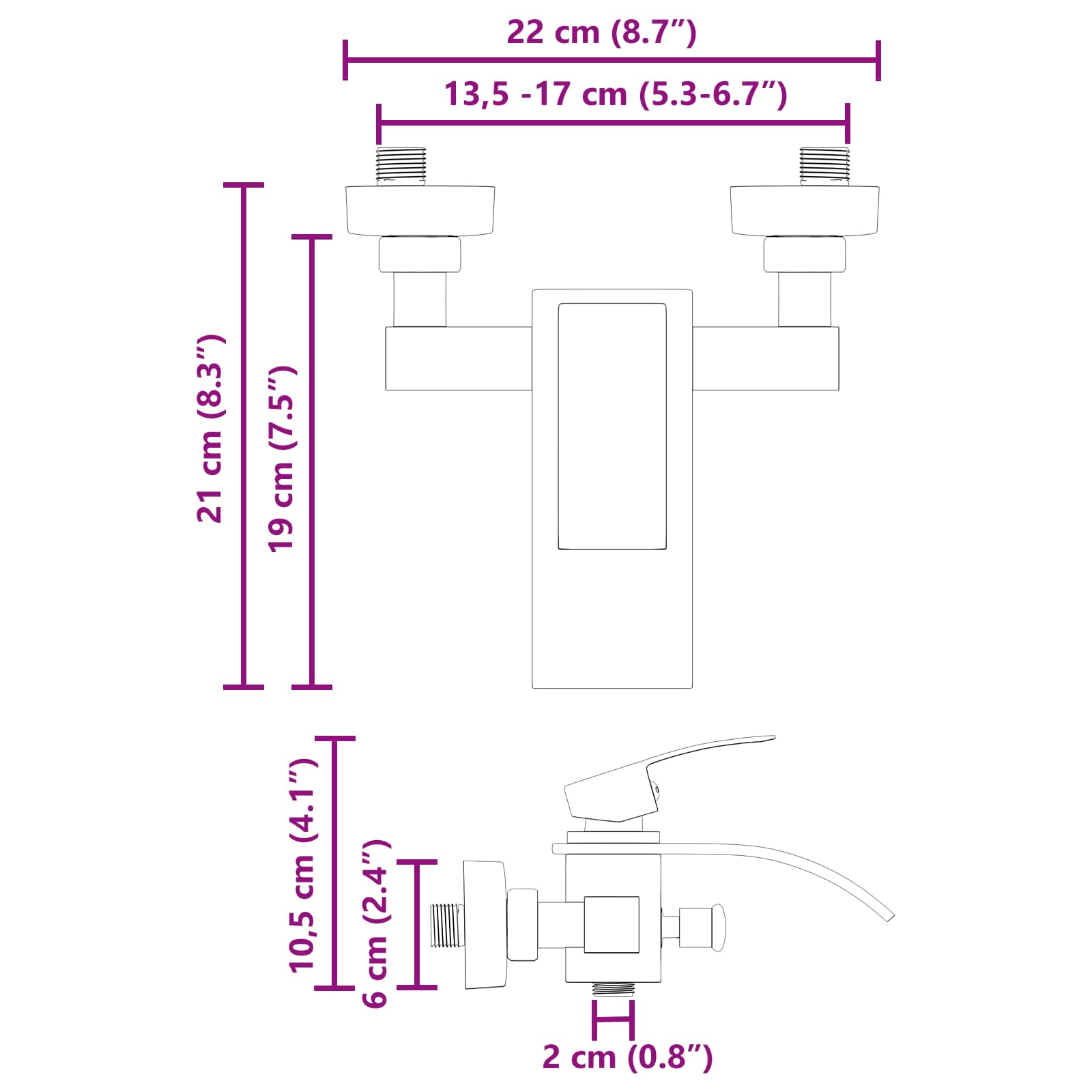 vidaXL Douchemengkraan Chroom G 1 / 2 inch
