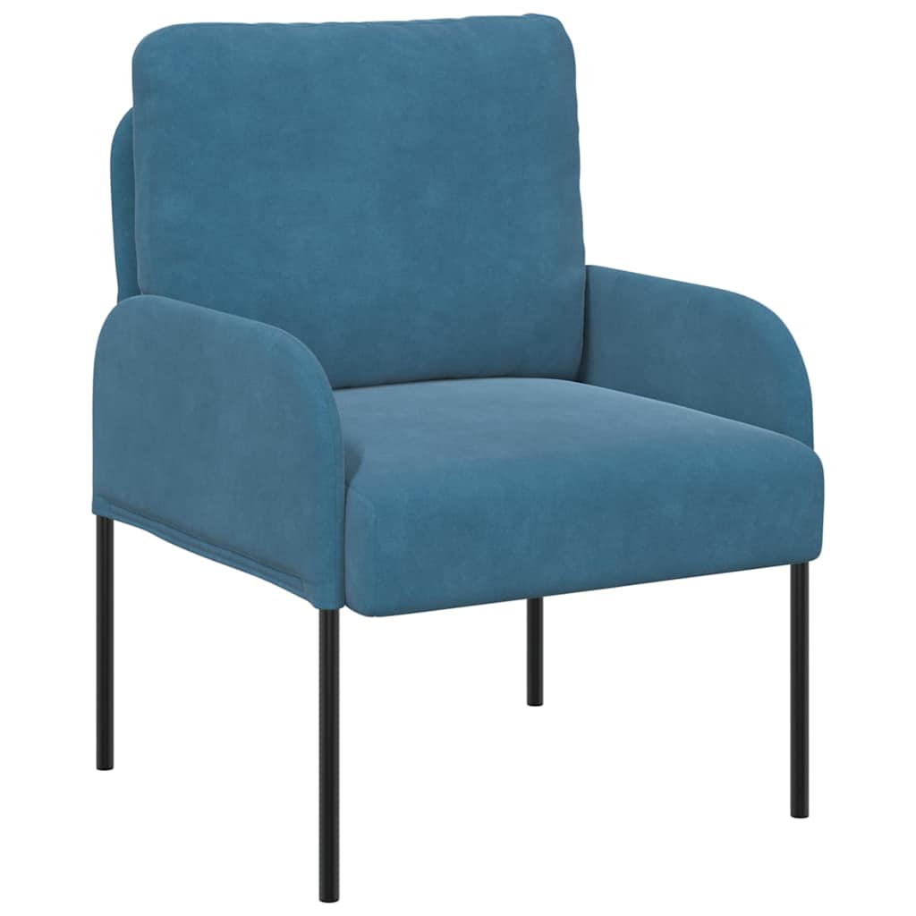 vidaXL Banken met kussen 55cm Blauw Multiplex