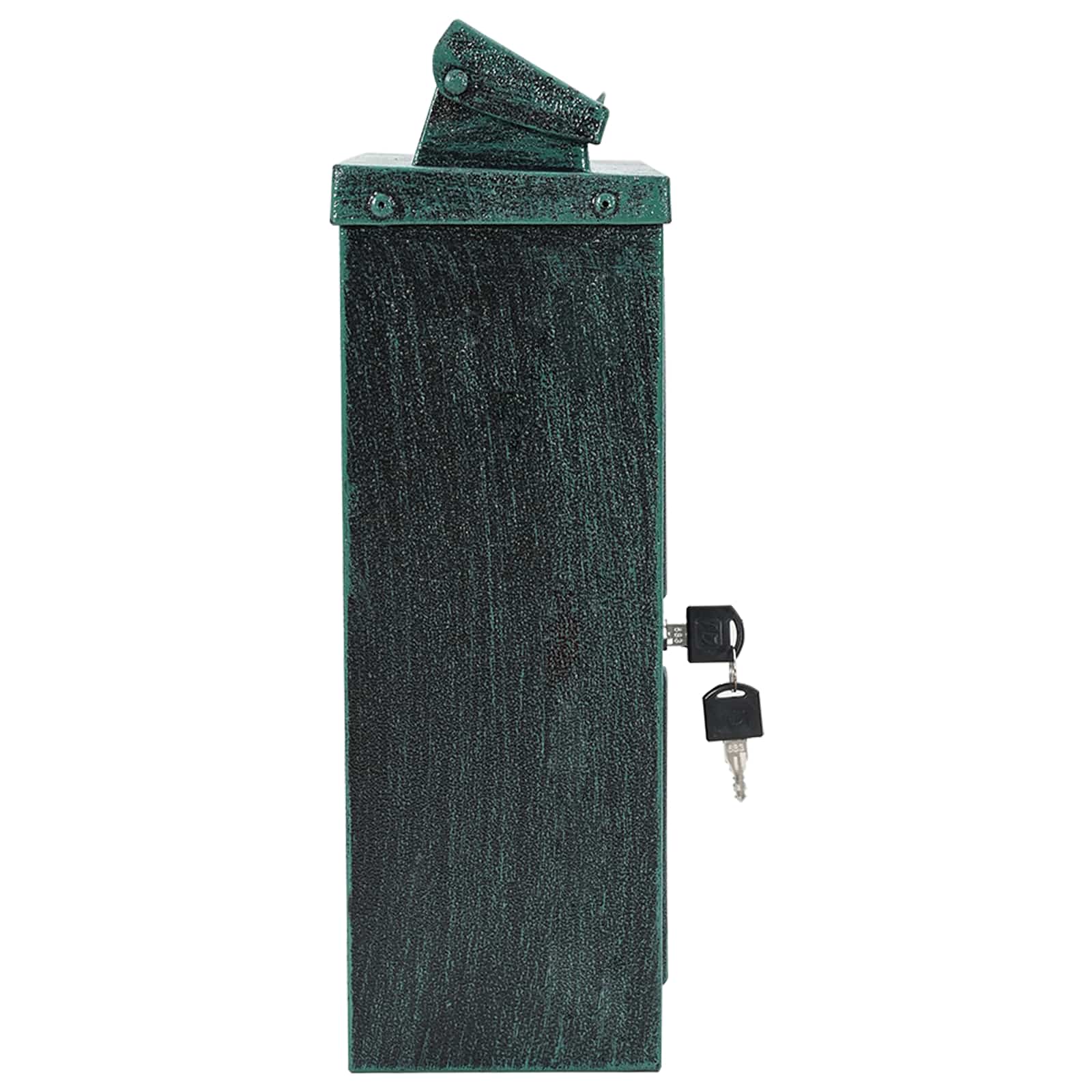 vidaXL Wandgemonteerde brievenbus met opslag Zwart 29 x 13 x 41 cm