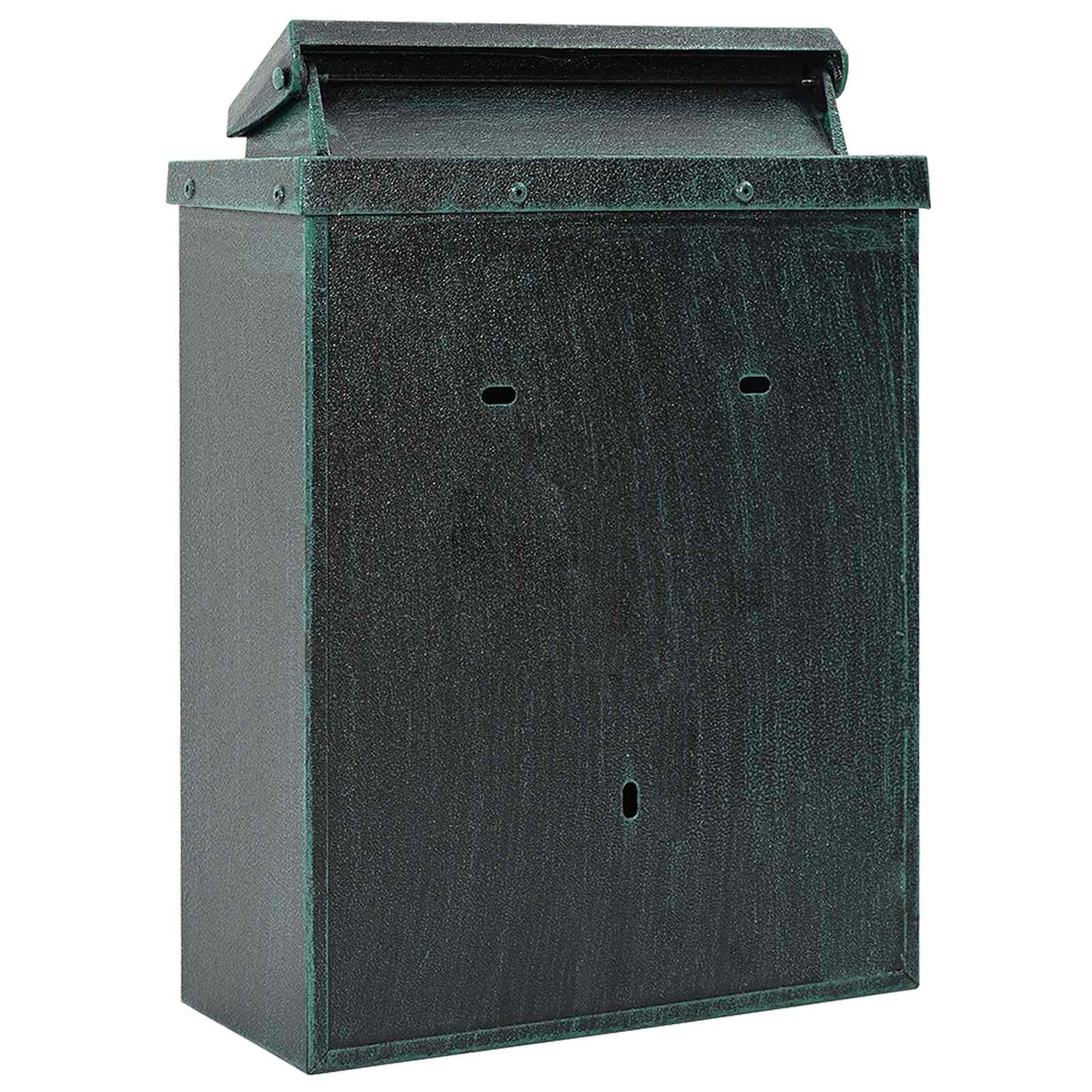 vidaXL Wandgemonteerde brievenbus met opslag Zwart 29 x 13 x 41 cm