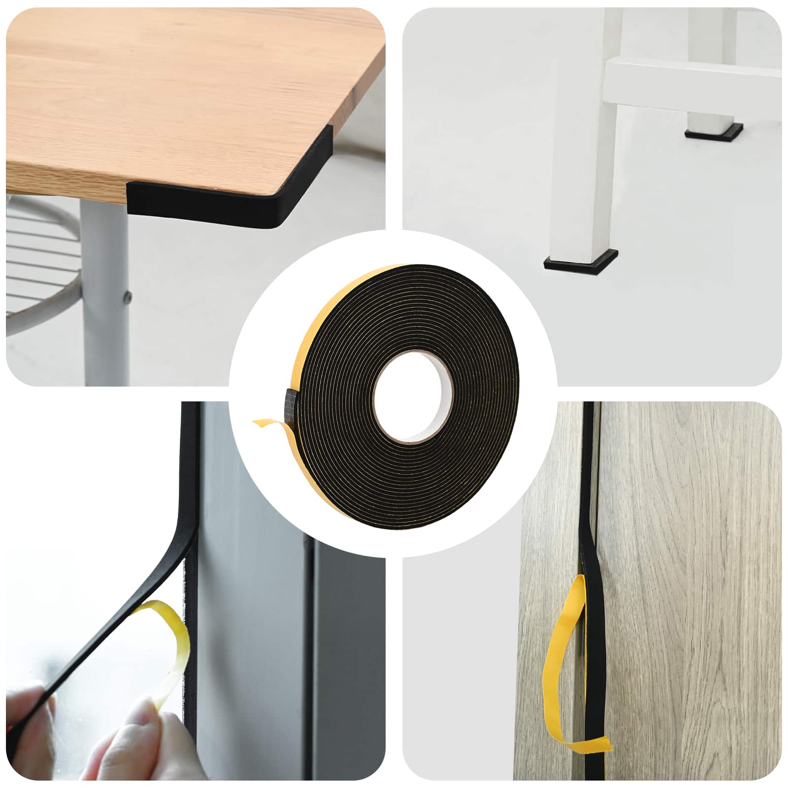 vidaXL Zelfklevende schuimtape Zwart 10mm x 10m CR Schuim