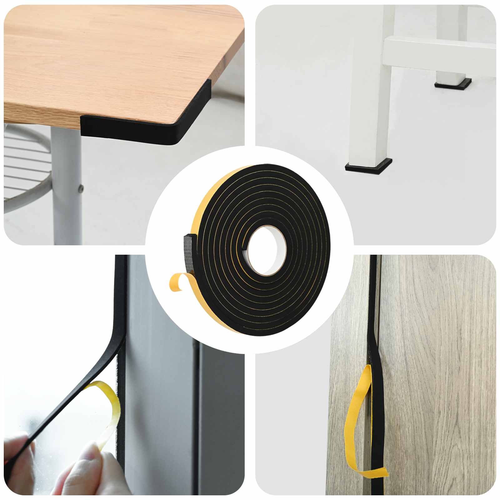 vidaXL Zelfklevende schuimtape Zwart 10mm x 10m CR Schuim