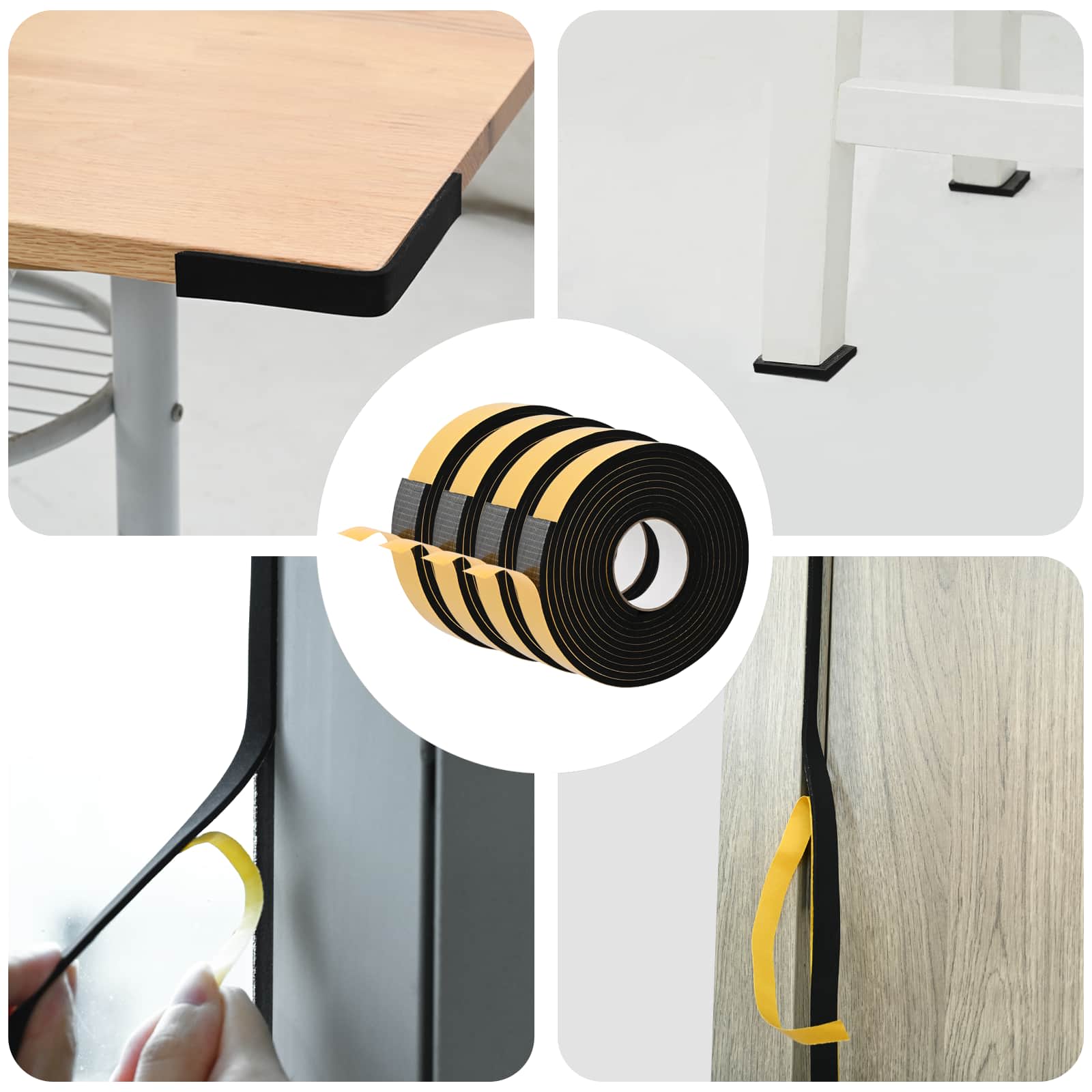 vidaXL Zelfklevende schuimtape Zwart 10mm x 10m CR Schuim