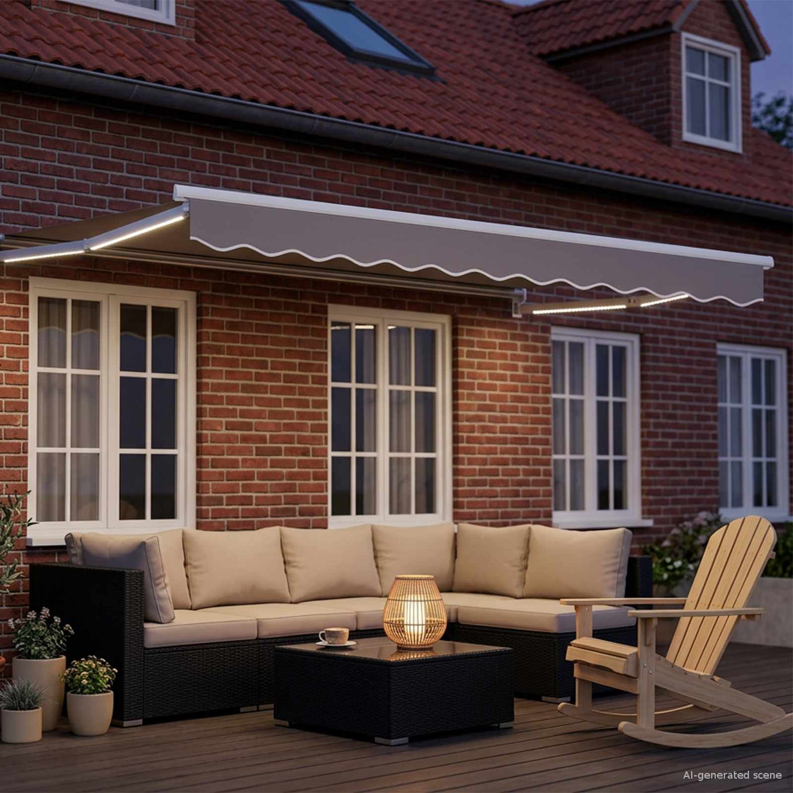 vidaXL Elektrisch uitschuifbaar zonnescherm frame Antraciet 4 × 3 m