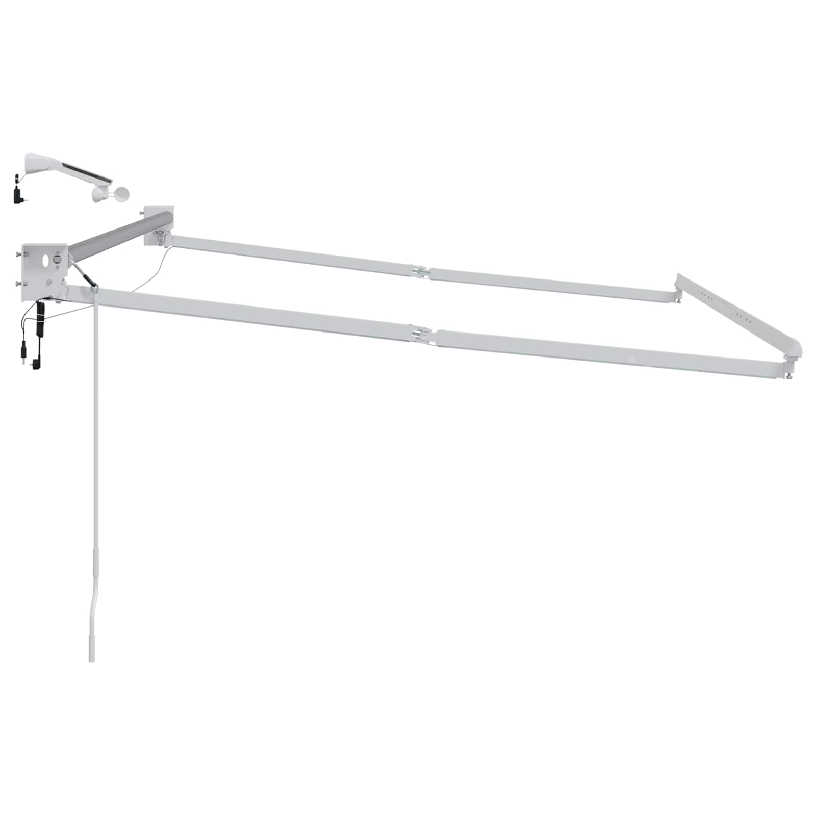 vidaXL Elektrisch uitschuifbaar zonnescherm frame Wit 2,5 x 2 m