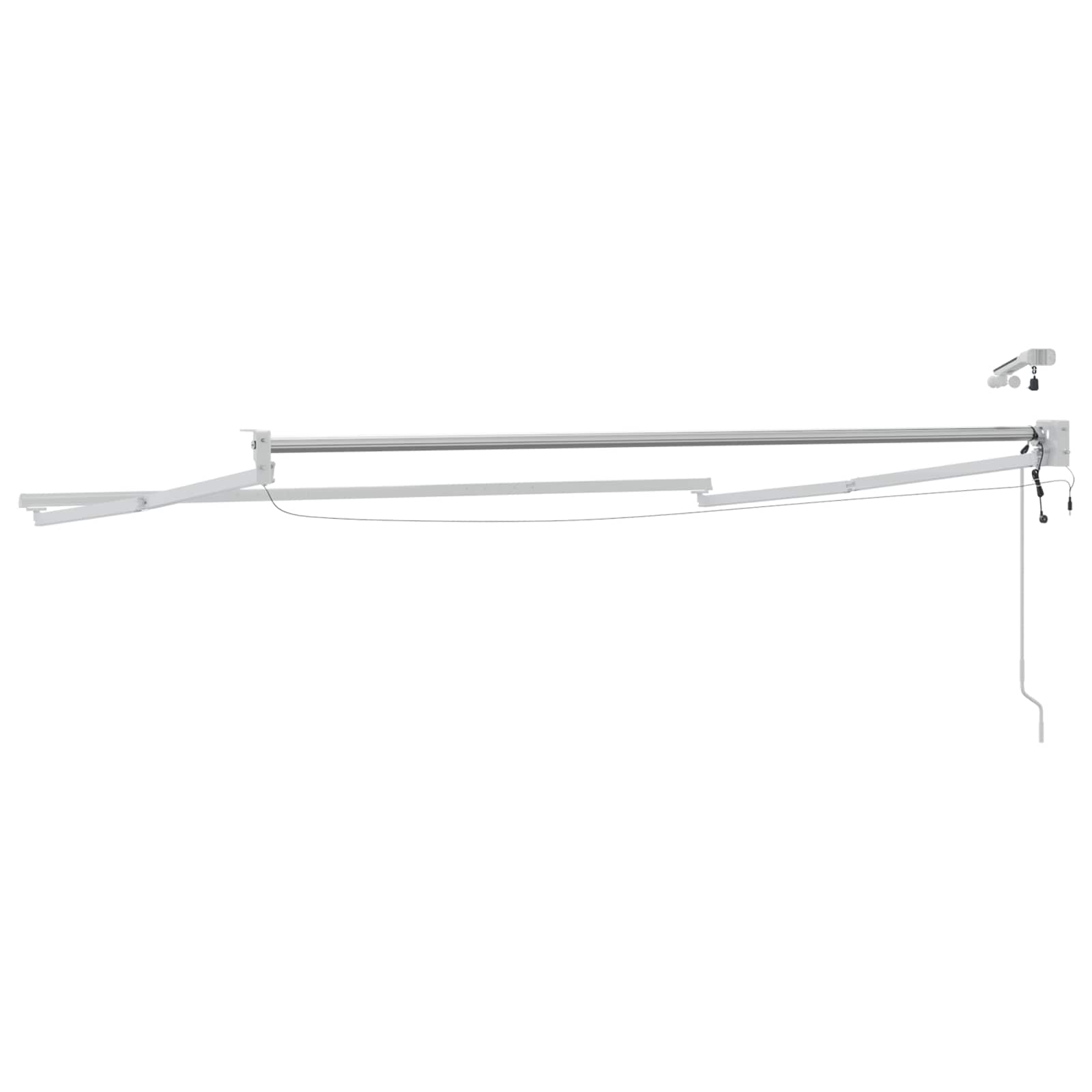 vidaXL Elektrisch uitschuifbaar zonnescherm frame Wit 2,5 x 2 m