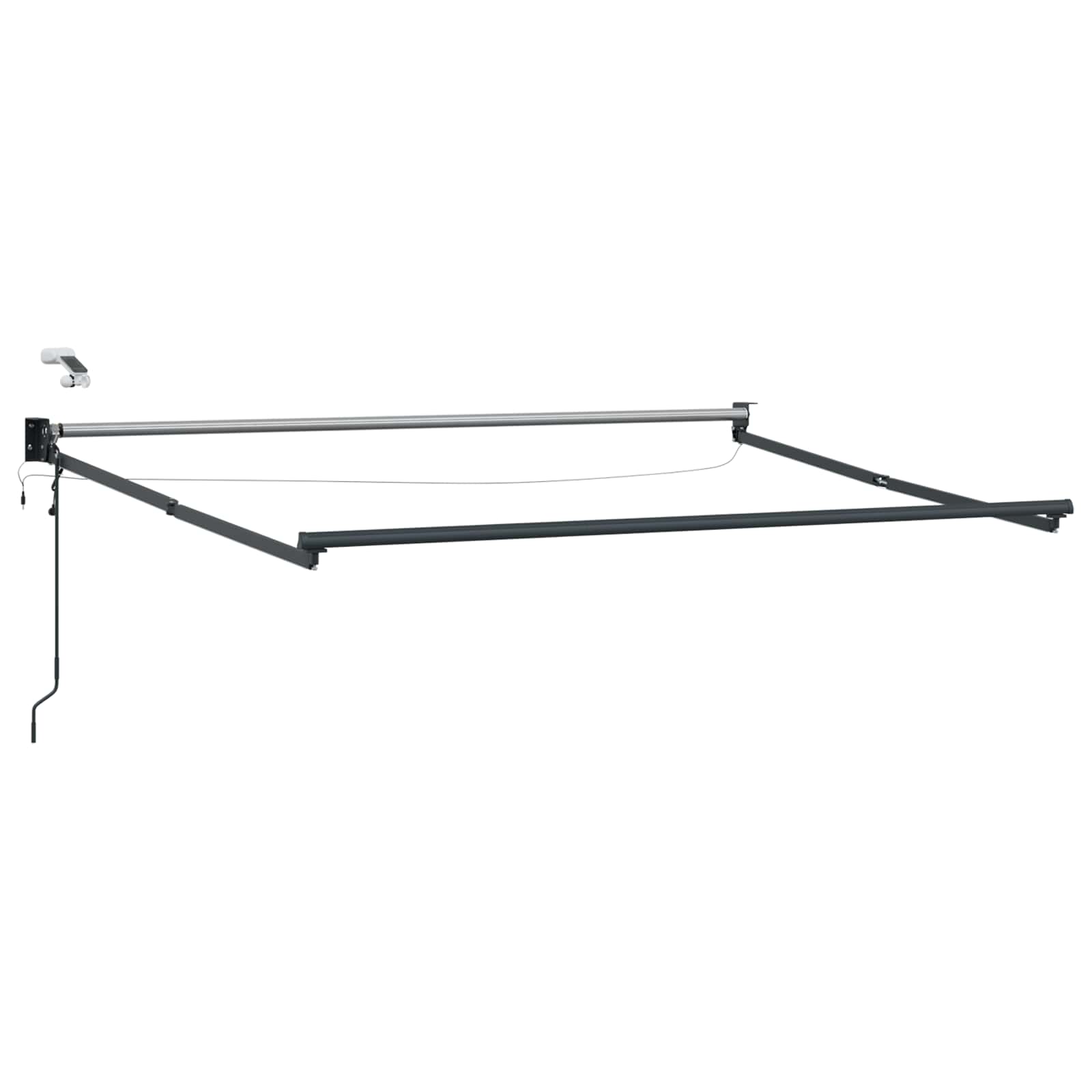vidaXL Elektrisch uitschuifbaar zonnescherm frame Wit 2,5 x 2 m