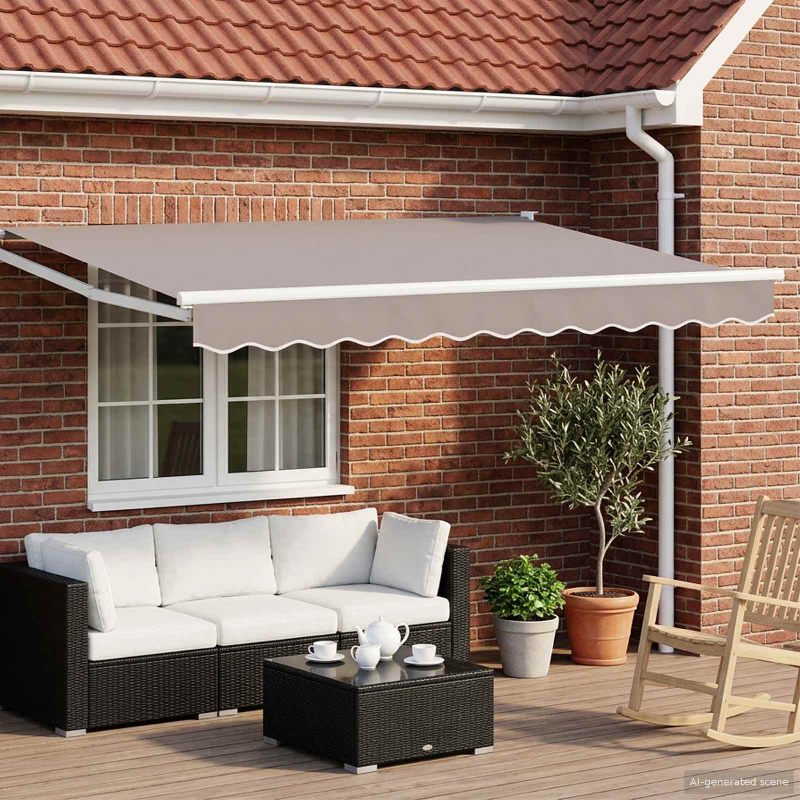 vidaXL Elektrisch uitschuifbaar zonnescherm frame Wit 2,5 x 2 m Staal