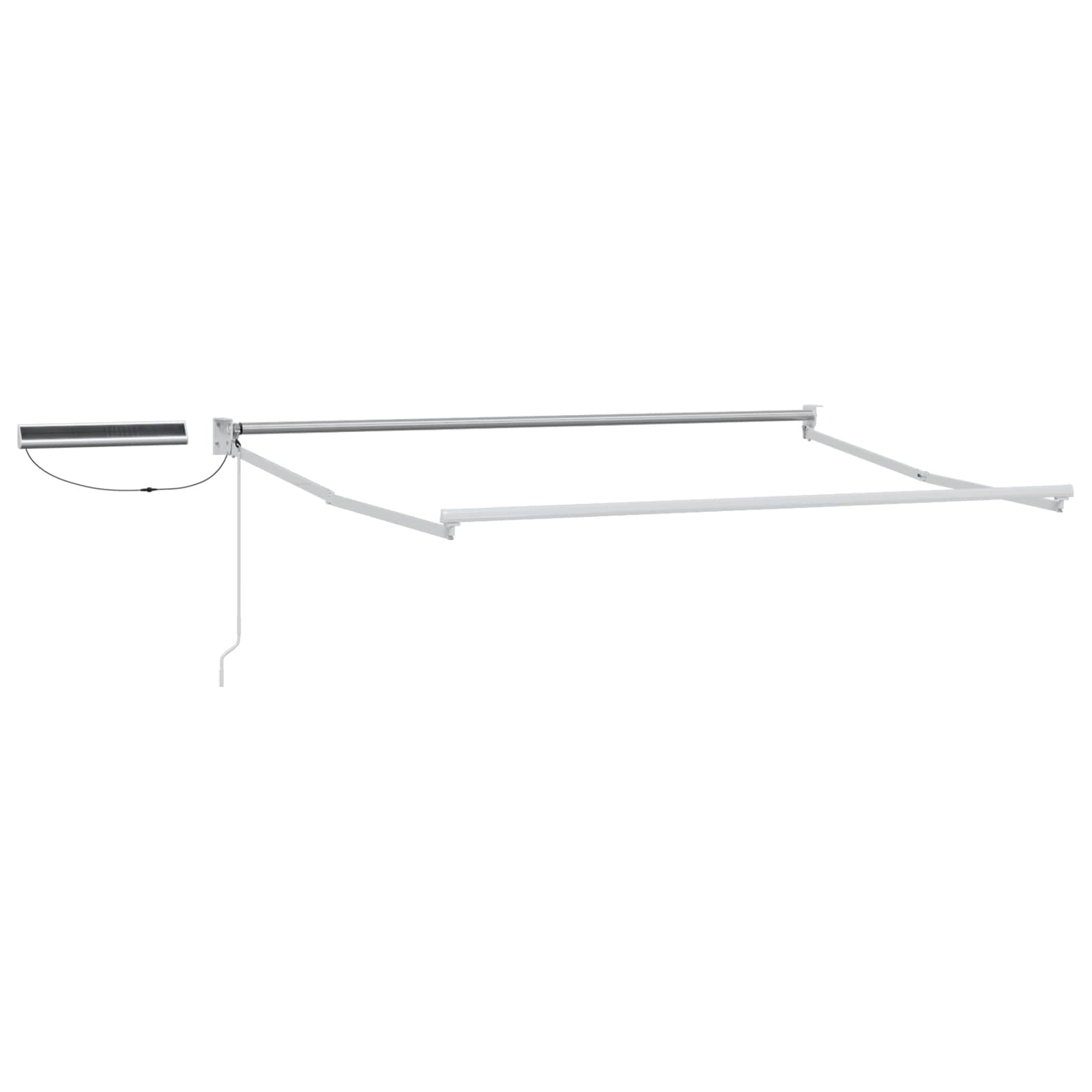 vidaXL Elektrisch uitschuifbaar zonnescherm frame Wit 2,5 x 2 m Staal