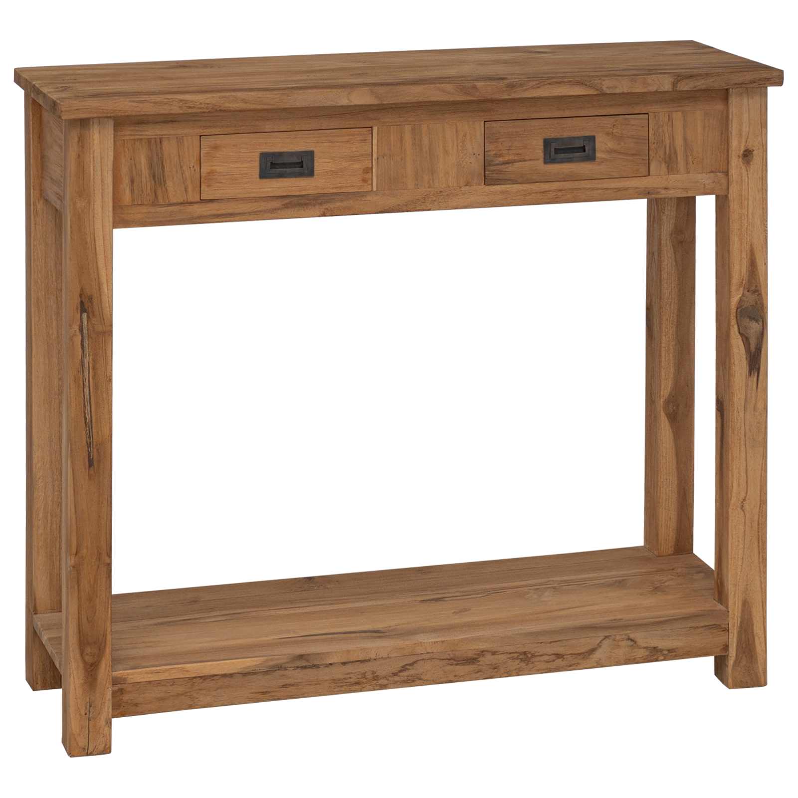 vidaXL Wandtafel Naturel 90 x 30 x 80 cm Massief Teakhout