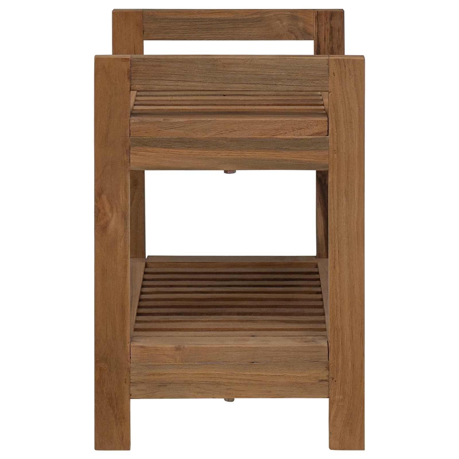 vidaXL Badkamerplank Naturel 45 x 30 x 45 cm Massief Teakhout