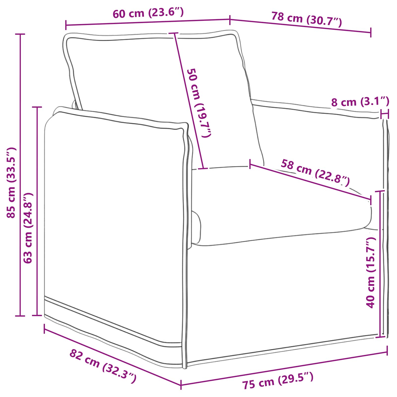 vidaXL Bank Lichtgrijs 195 x 82 x 85 cm Metaal