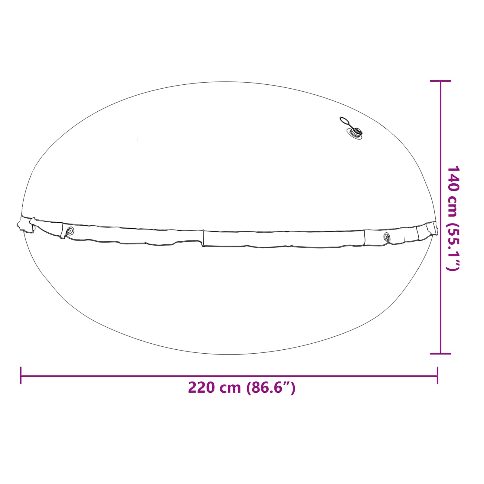 vidaXL Poolkussen voor bovengrond zwembad Blauw Ø 300 cm PVC
