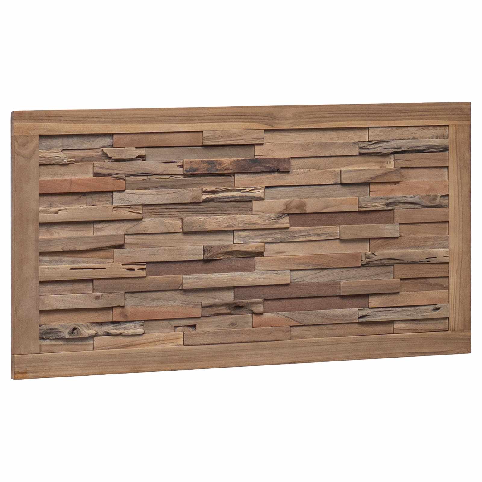 vidaXL Hoofdbord Wandgemonteerd Naturel 100 cm Massief Teakhout