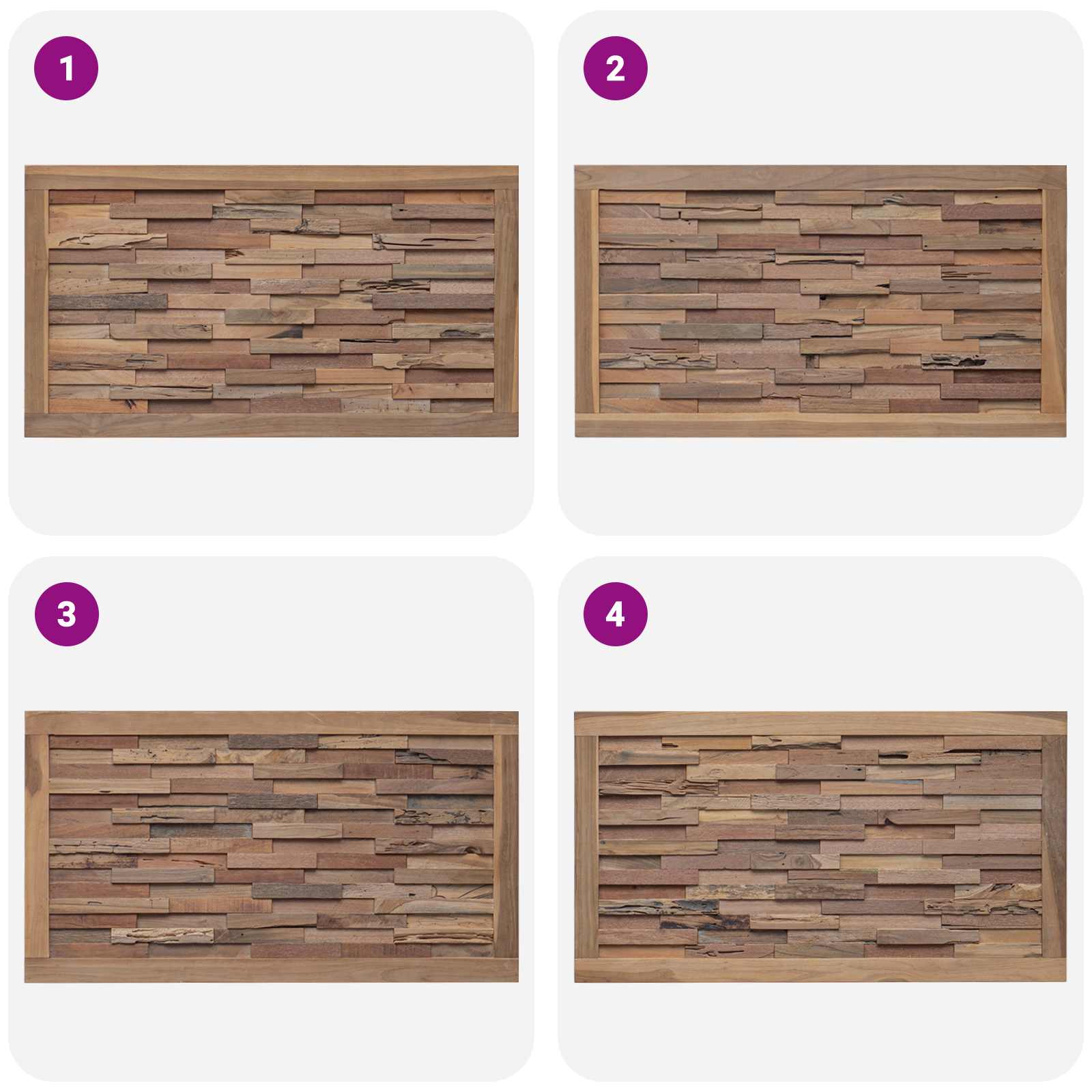 vidaXL Hoofdbord Wandgemonteerd Naturel 100 cm Massief Teakhout