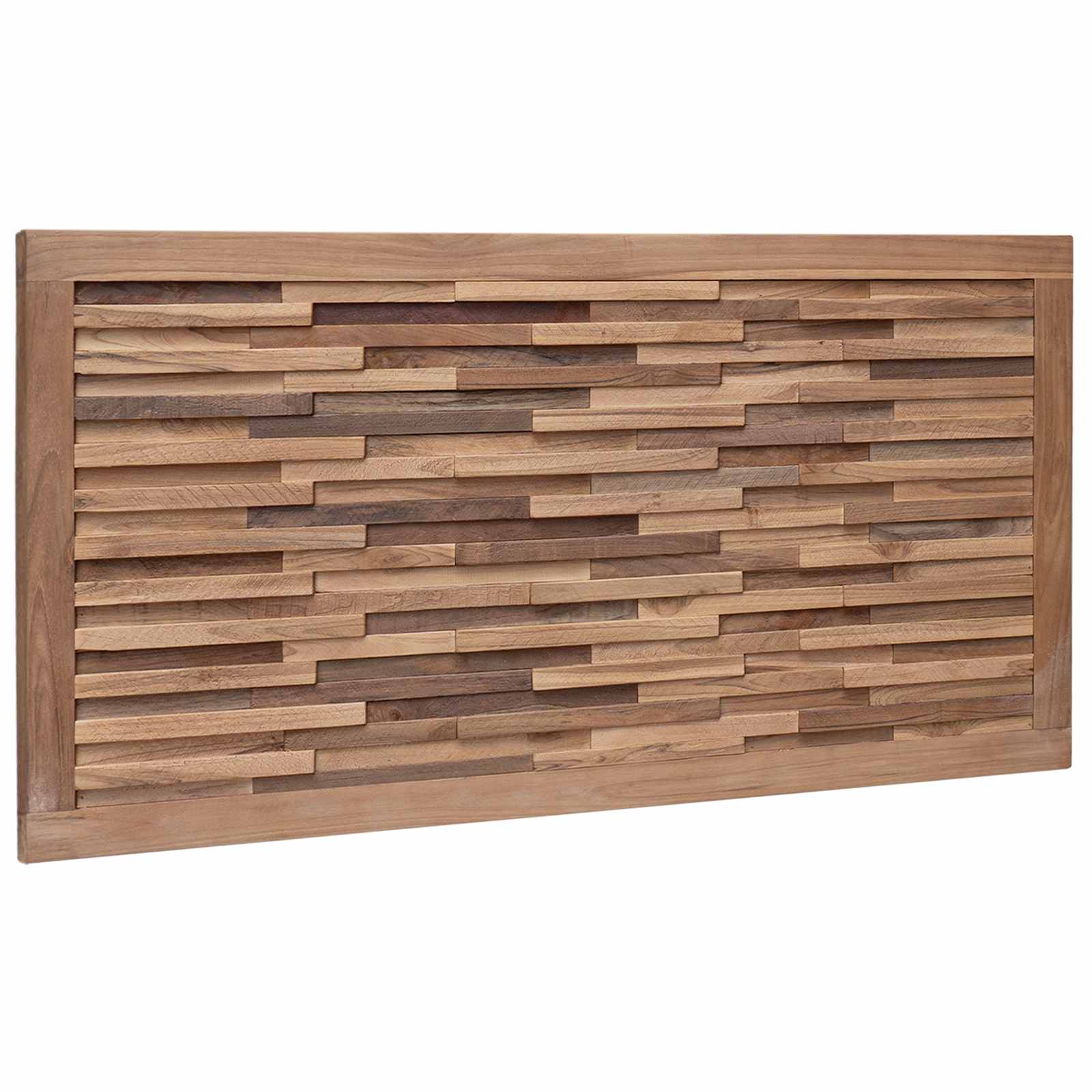 vidaXL Hoofdbord Wandgemonteerd Naturel 100 cm Massief Teakhout