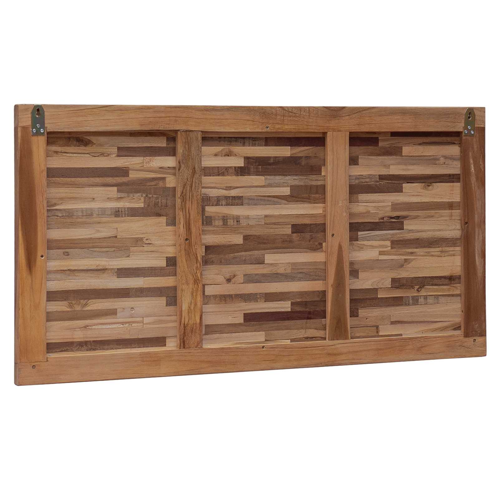 vidaXL Hoofdbord Wandgemonteerd Naturel 100 cm Massief Teakhout