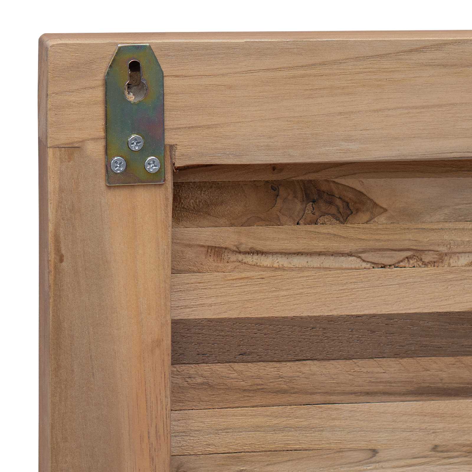 vidaXL Hoofdbord Wandgemonteerd Naturel 100 cm Massief Teakhout