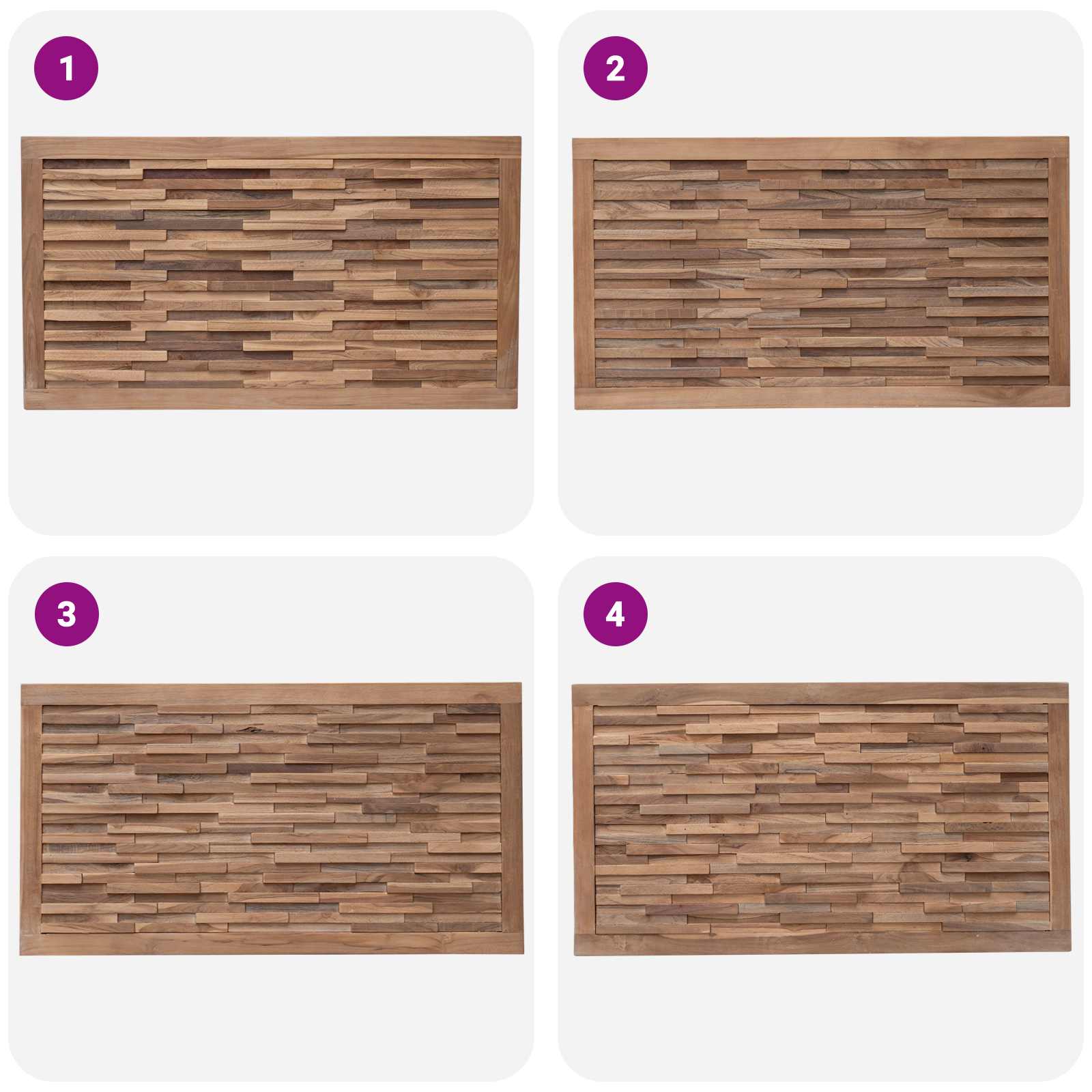 vidaXL Hoofdbord Wandgemonteerd Naturel 100 cm Massief Teakhout