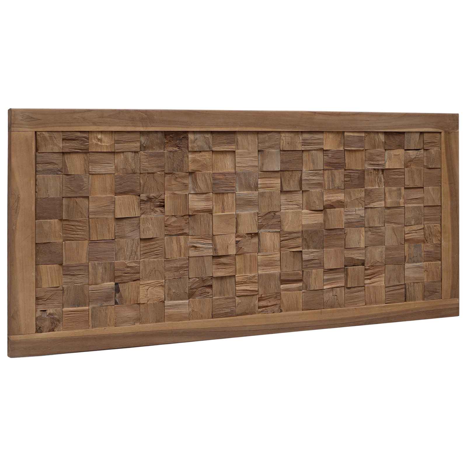 vidaXL Hoofdbord Wandgemonteerd Naturel 100 cm Massief Teakhout