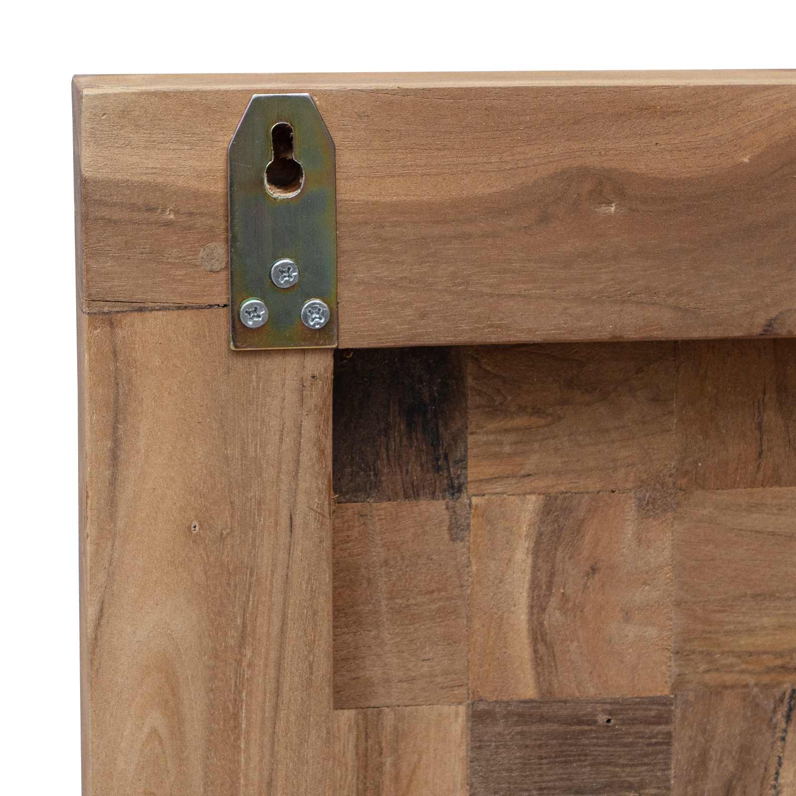 vidaXL Hoofdbord Wandgemonteerd Naturel 100 cm Massief Teakhout