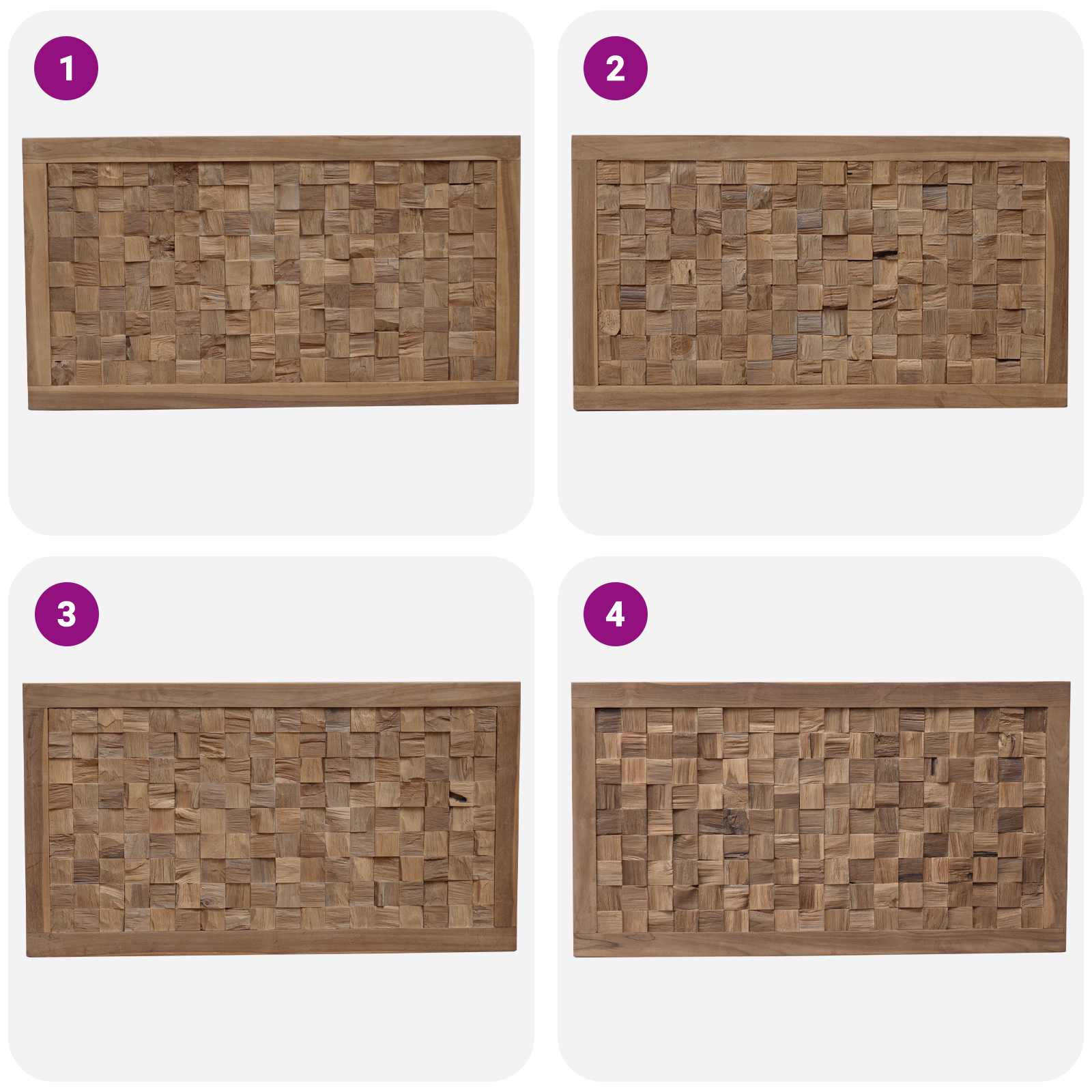 vidaXL Hoofdbord Wandgemonteerd Naturel 100 cm Massief Teakhout