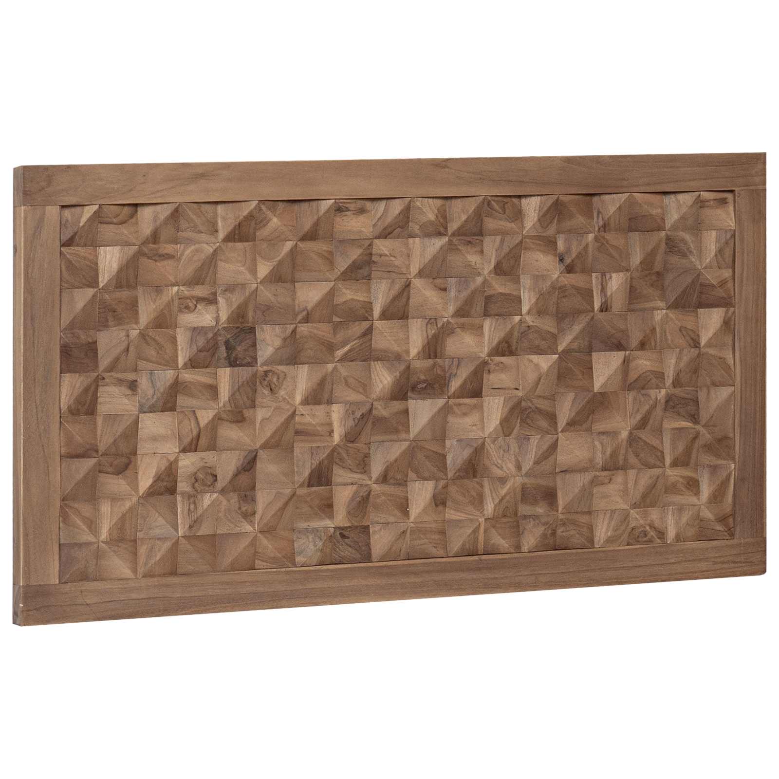 vidaXL Hoofdbord Wandgemonteerd Naturel 120 cm Massief Teakhout
