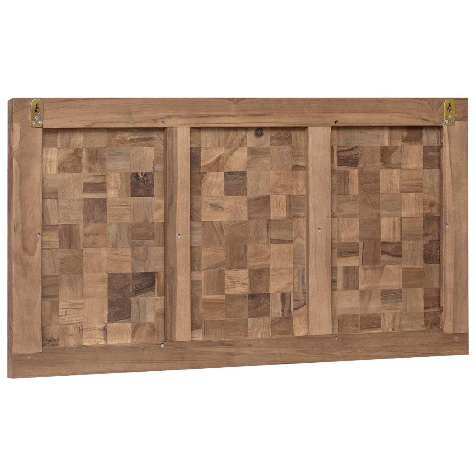 vidaXL Hoofdbord Wandgemonteerd Naturel 120 cm Massief Teakhout