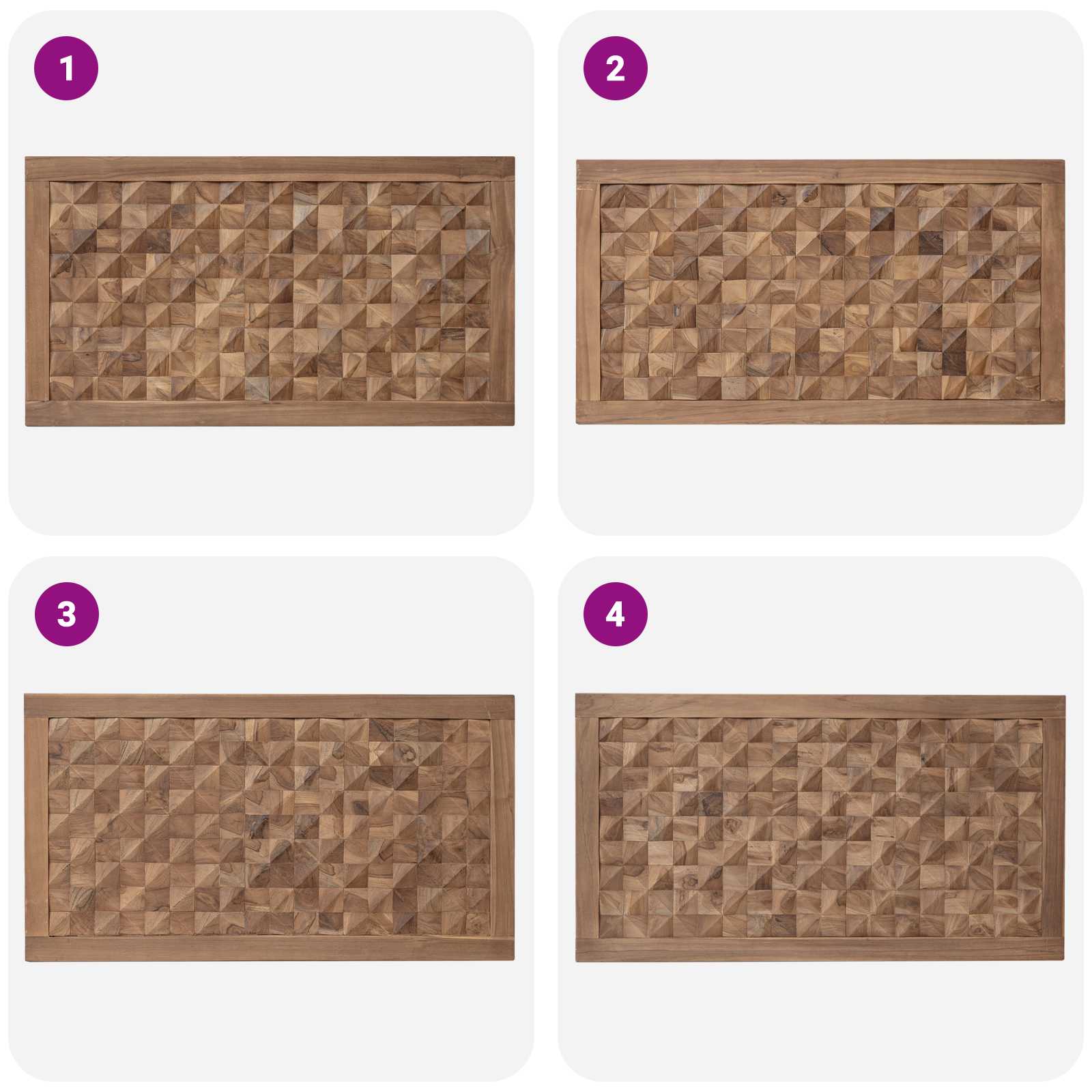 vidaXL Hoofdbord Wandgemonteerd Naturel 120 cm Massief Teakhout